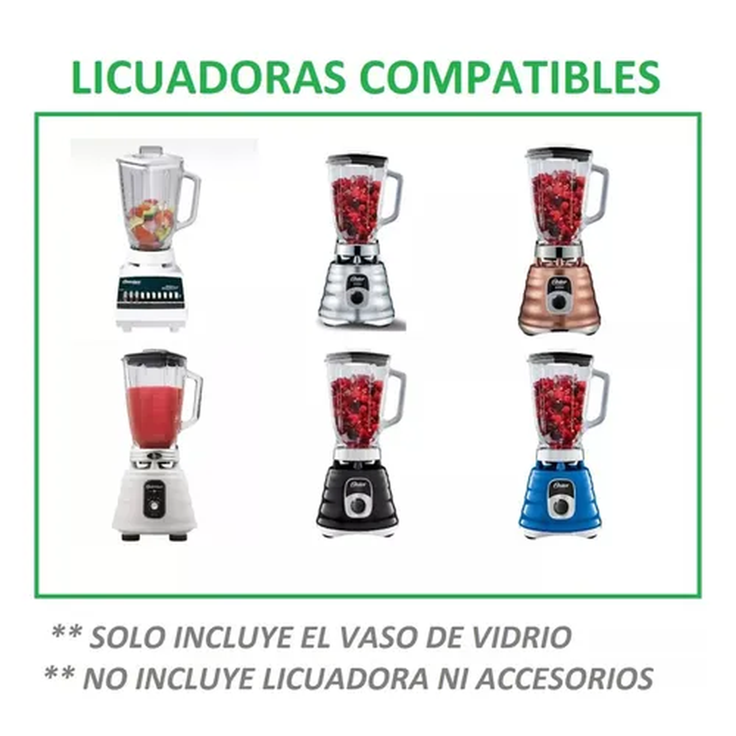 Vaso Vidrio 1.25lt Para Licuadoras Oster Blstaj-gts-3
