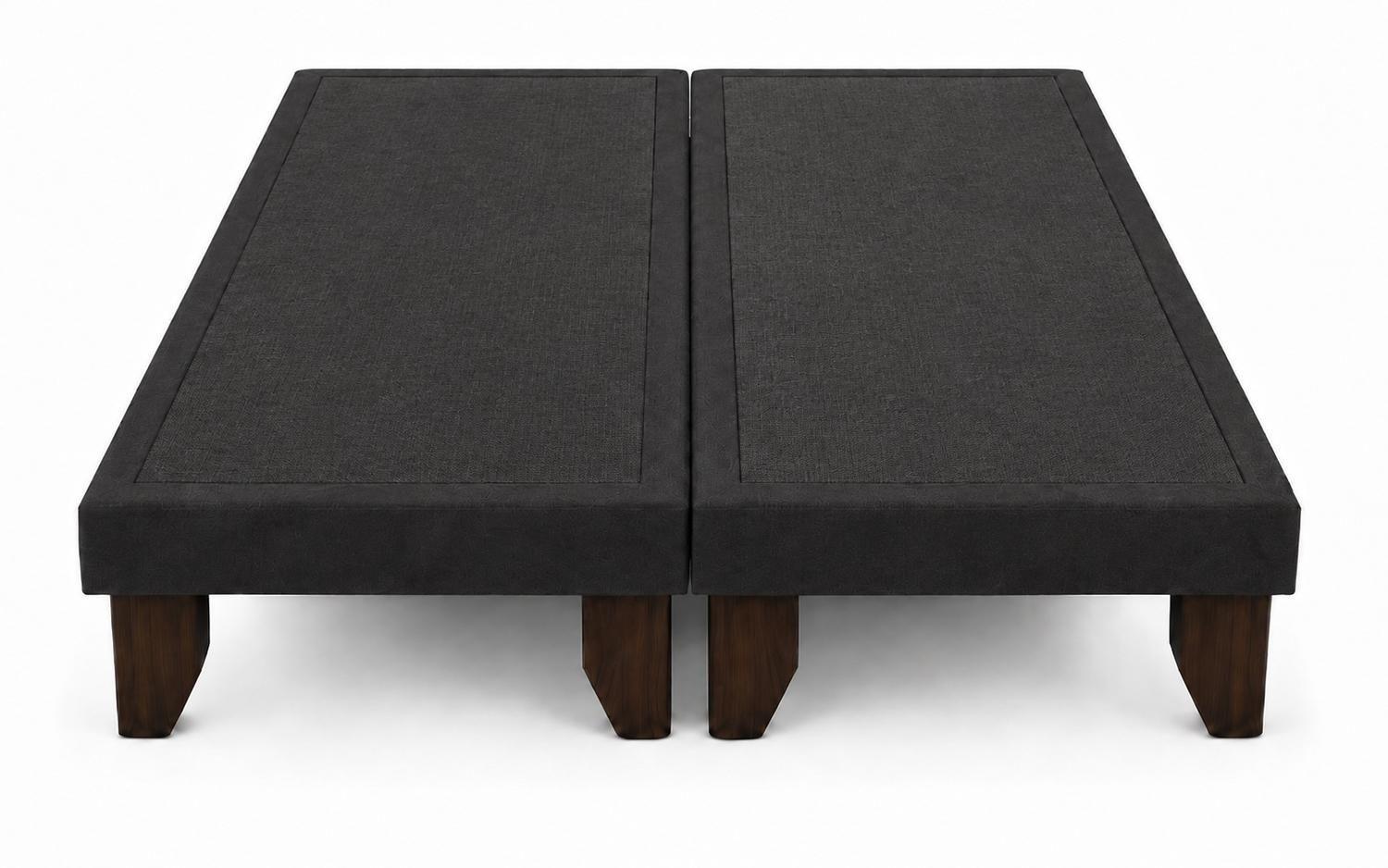 Base De Cama Europea 2 Plazas Dividida 190 Cm Largo - Negro-2