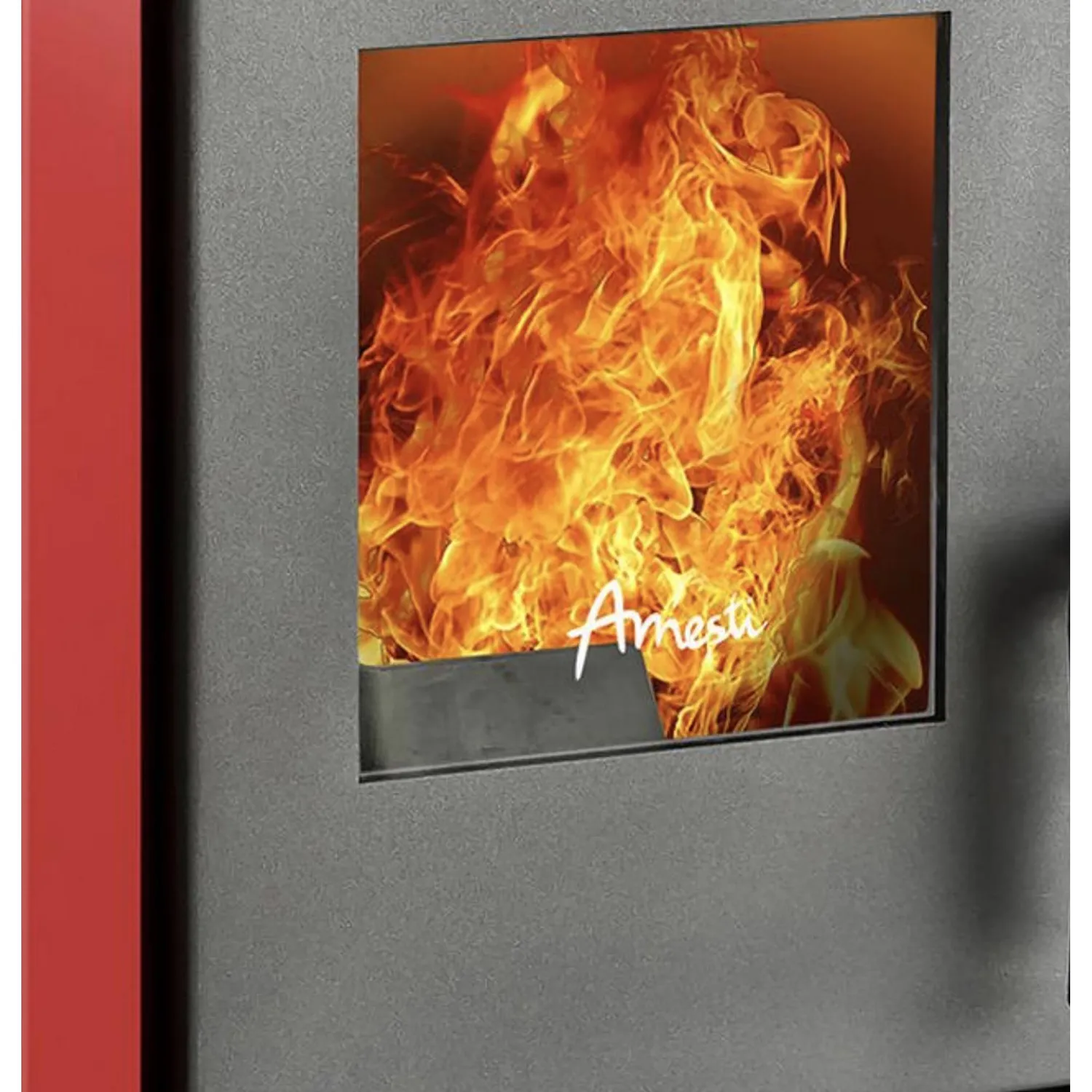 Estufa Pellet Amesti Italy 6100-3 Roja + Kit Instalación Muro Rojo-2