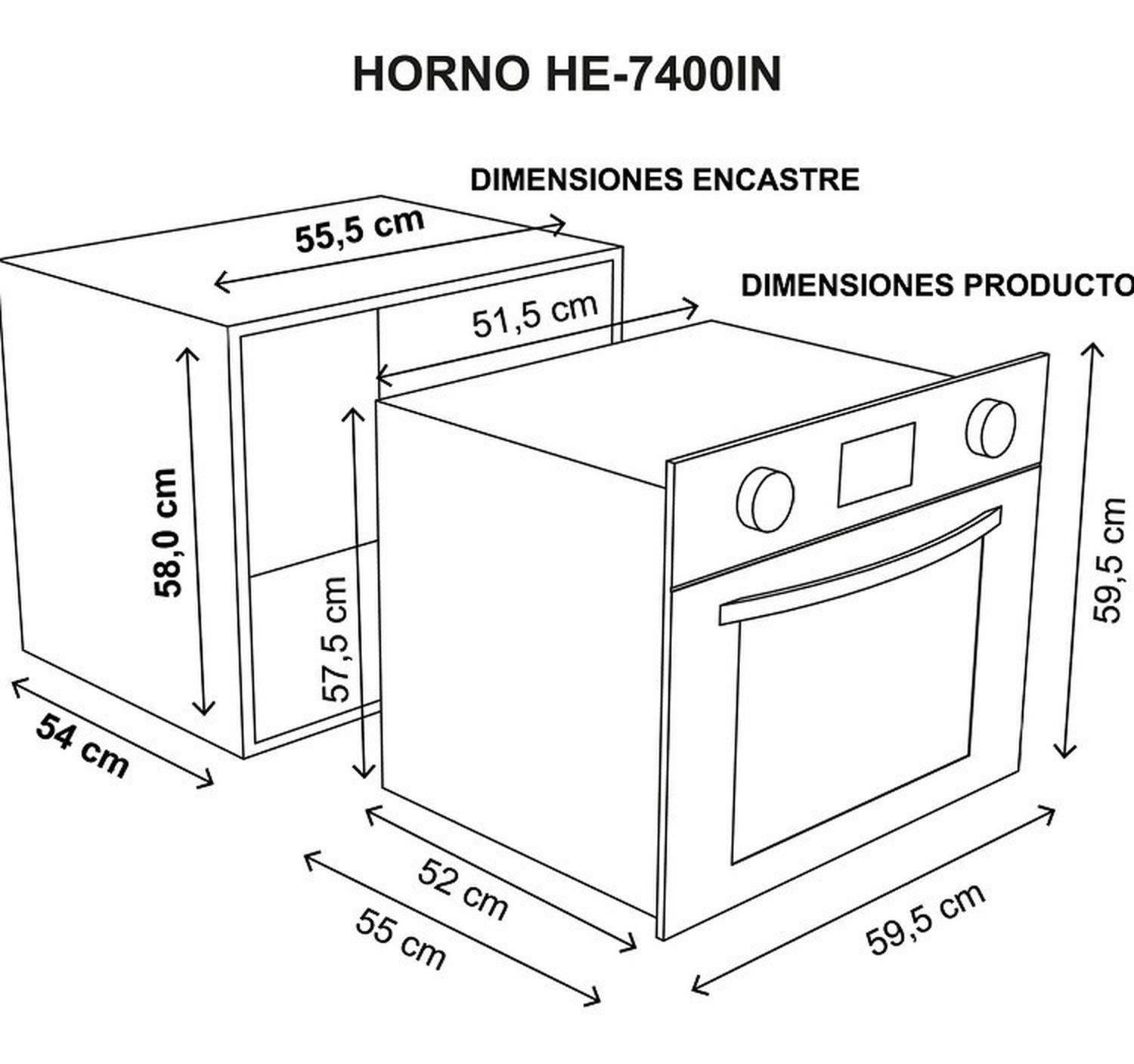 Horno Empotrable Eléctrico Sindelen He-7400in-3