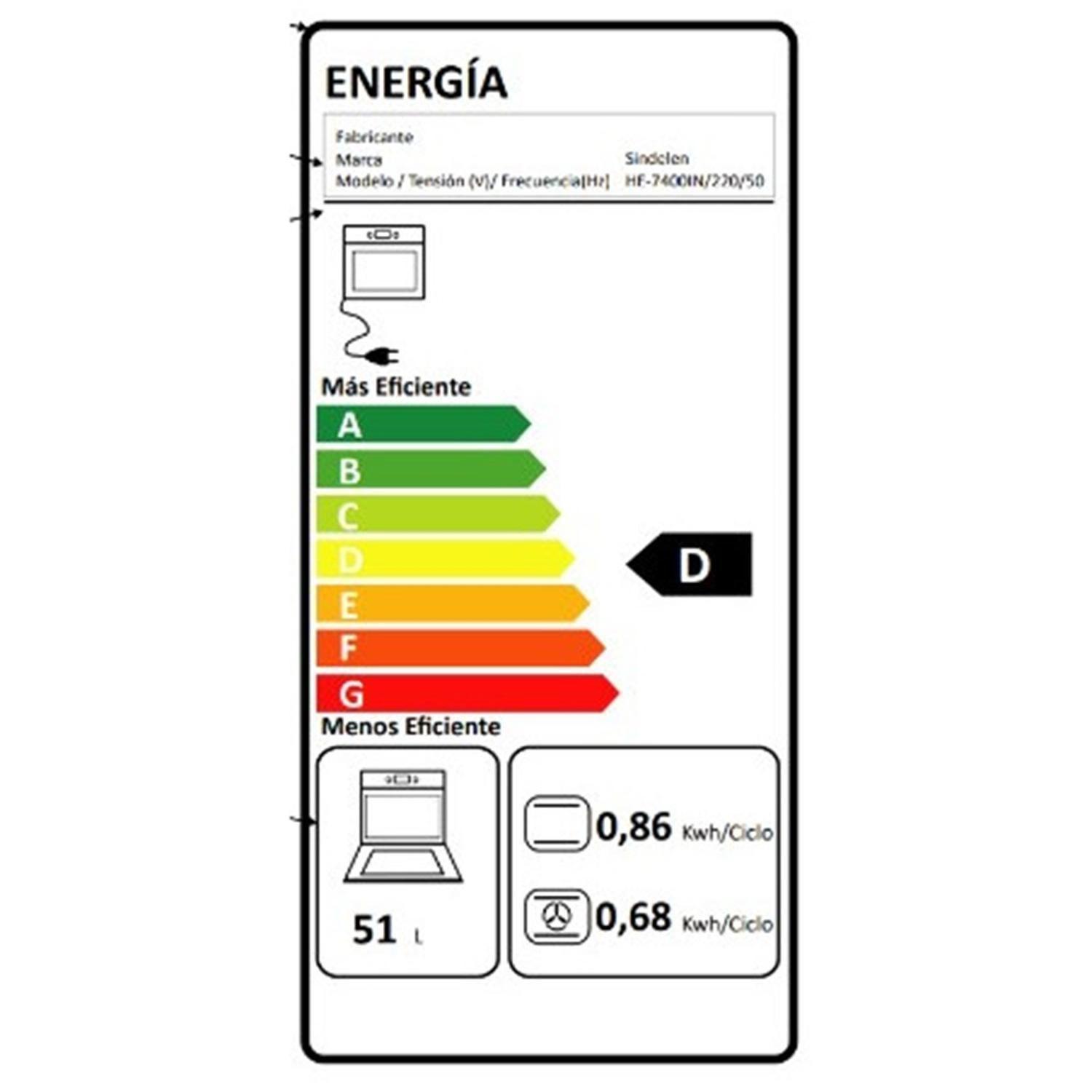 Horno Empotrable Eléctrico Sindelen He-7400in-6