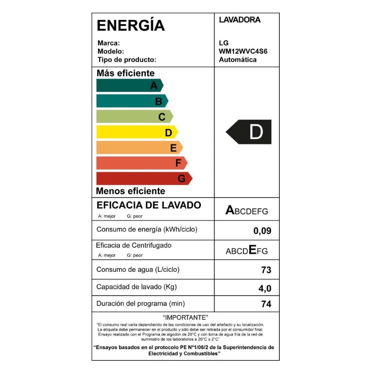 Lavadora Automática LG 12 Kg Wm12wvc4s6-7