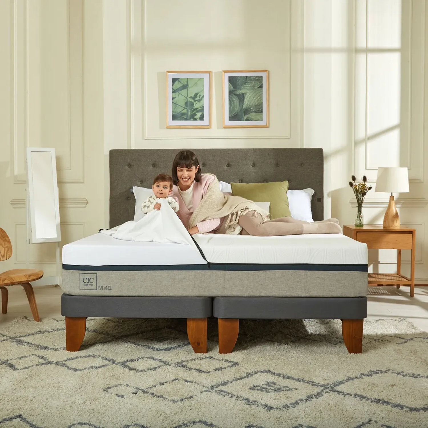Cama Europea 2 Plazas CIC Balance Base Dividida 150X190 cm-4