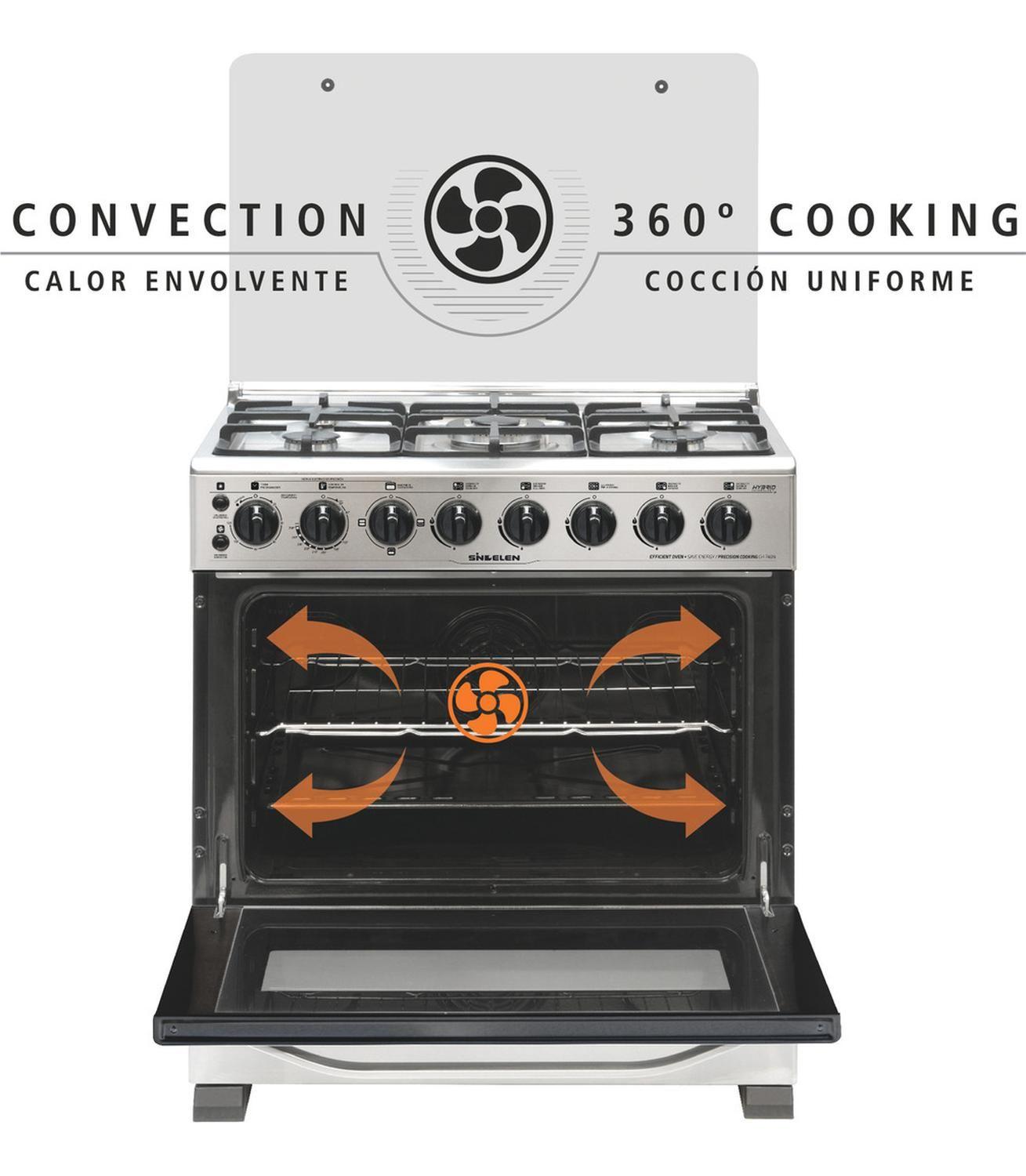 Cocina Gas 5 Quemadores Hibrida Sindelen Ch-740ni-4