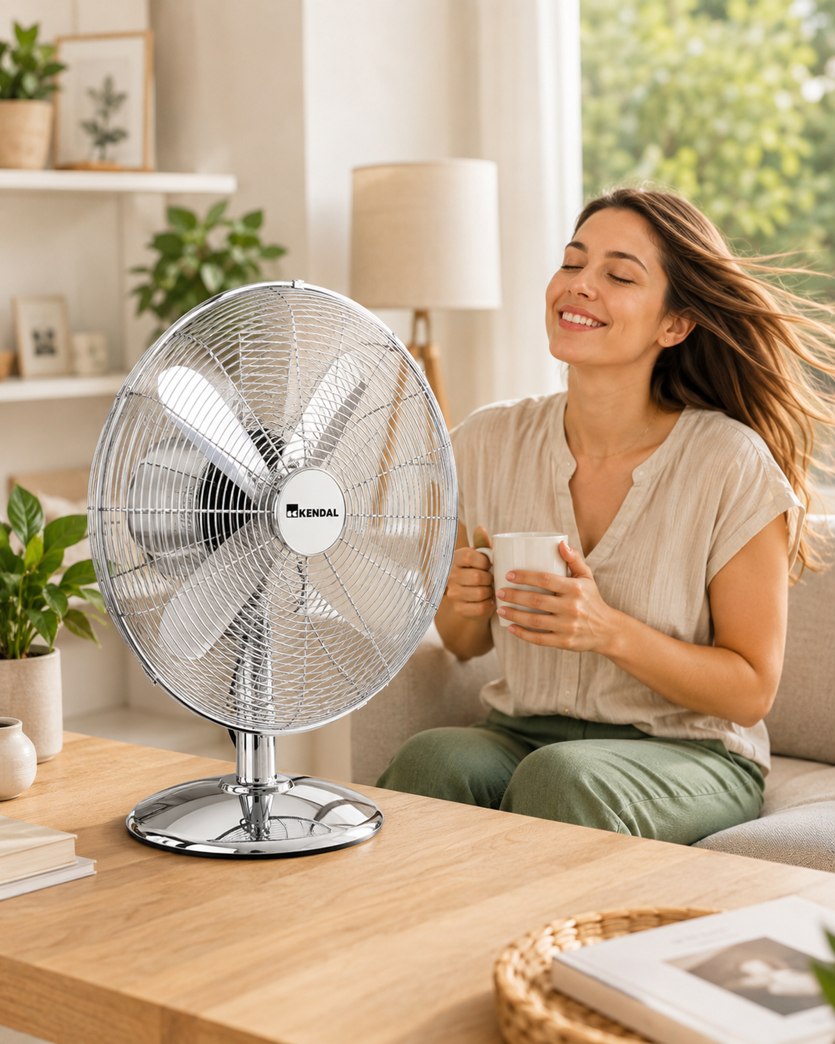 Ventilador de Mesa Kendal 16 Pulgadas Metal Cromado ZF-1616D-II-4