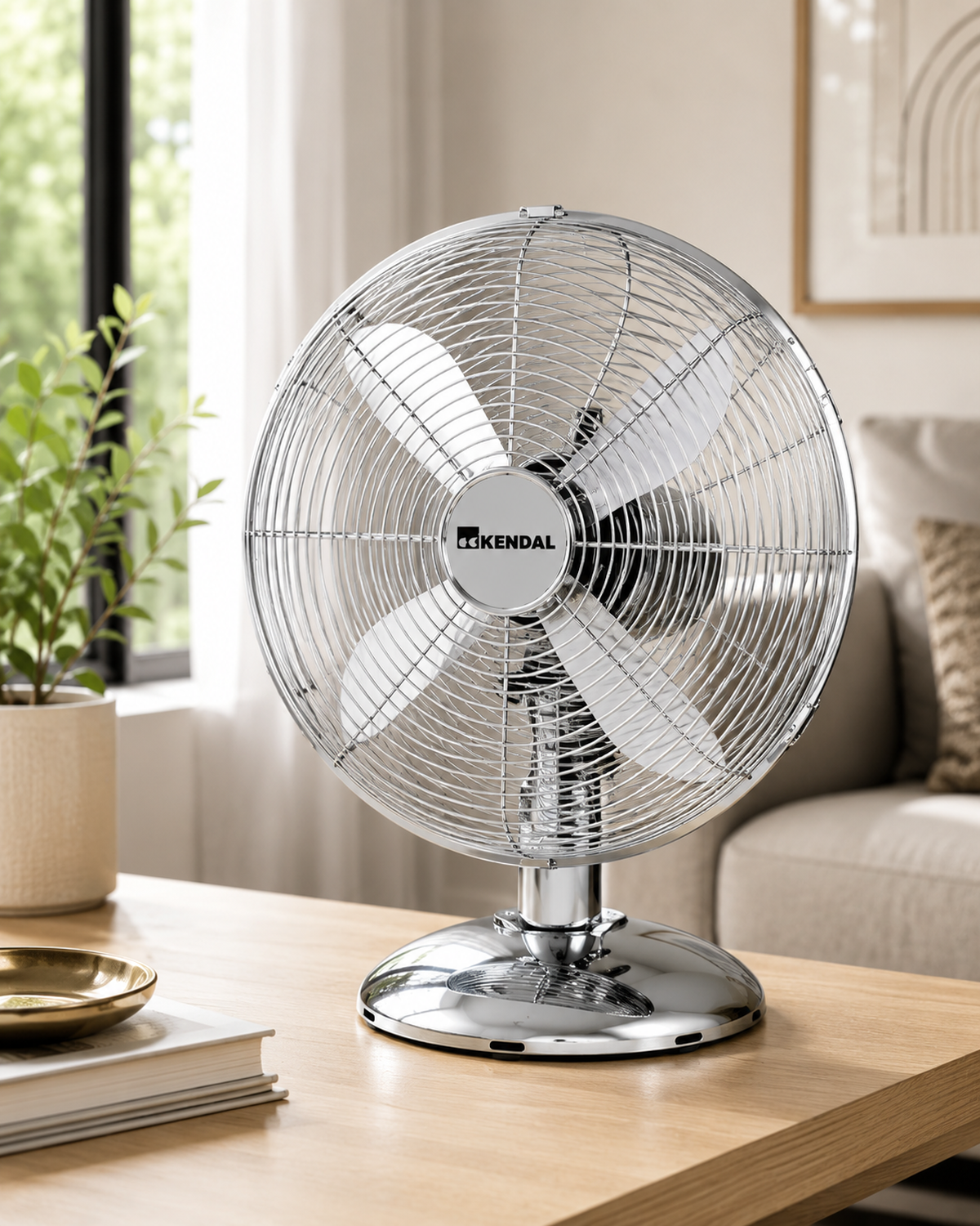 Ventilador de Mesa Kendal 16 Pulgadas Metal Cromado ZF-1616D-II-3