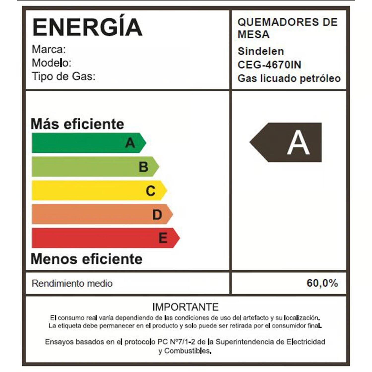 Encimera A Gas 4quemadores Sindelen Ceg-4670in-5