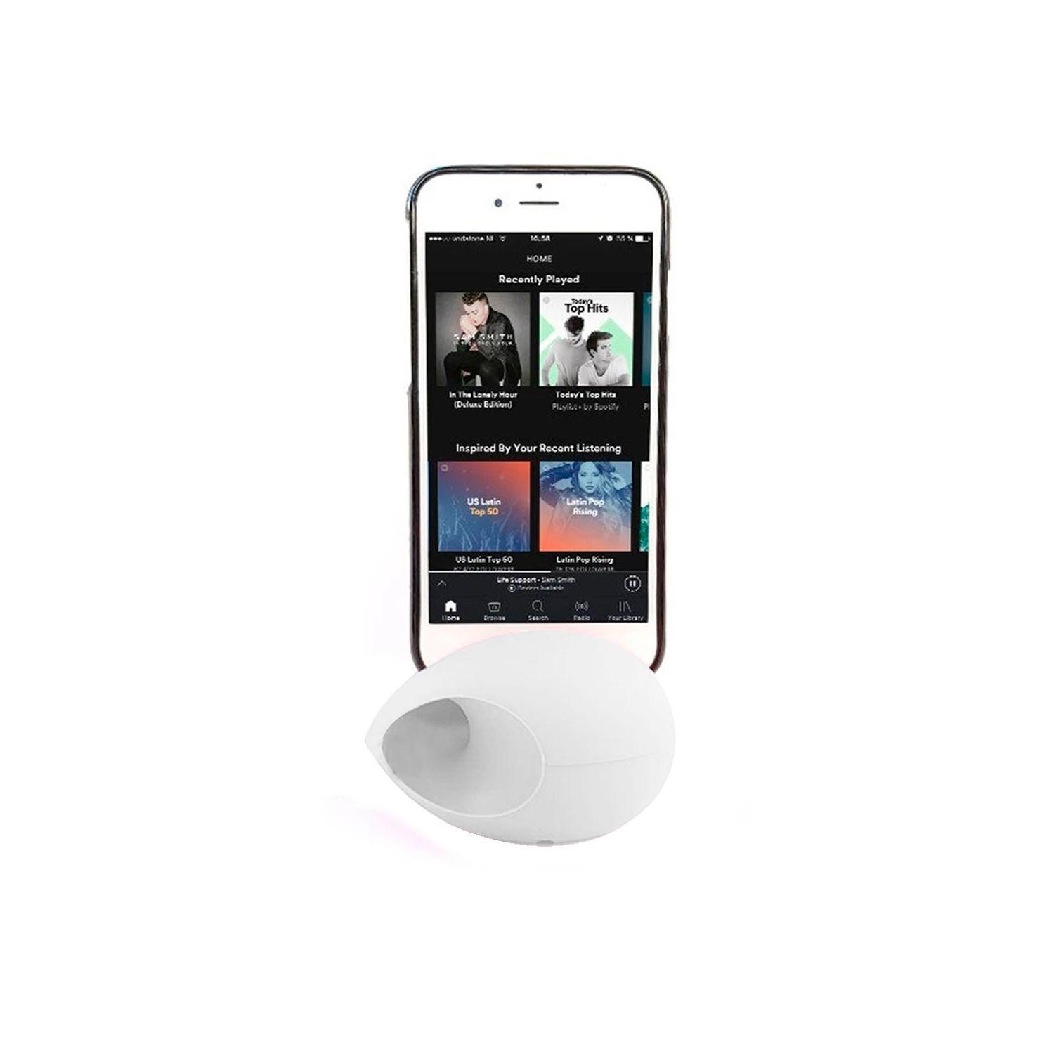 Altavoz Parlante Iphone Silicona Blanco-0