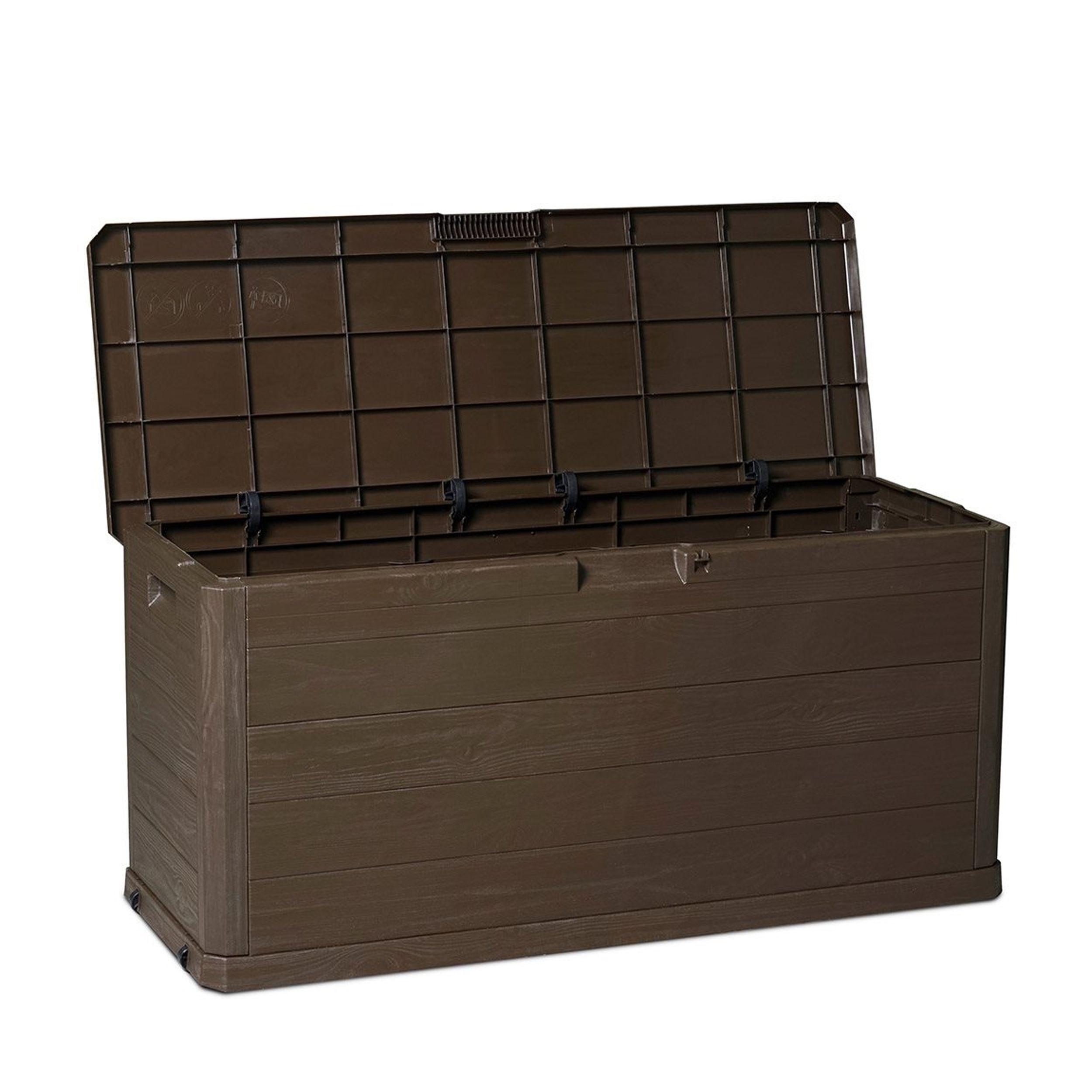 Baúl Italiano Organizador De Jardín 117X45X56 280L Café-6