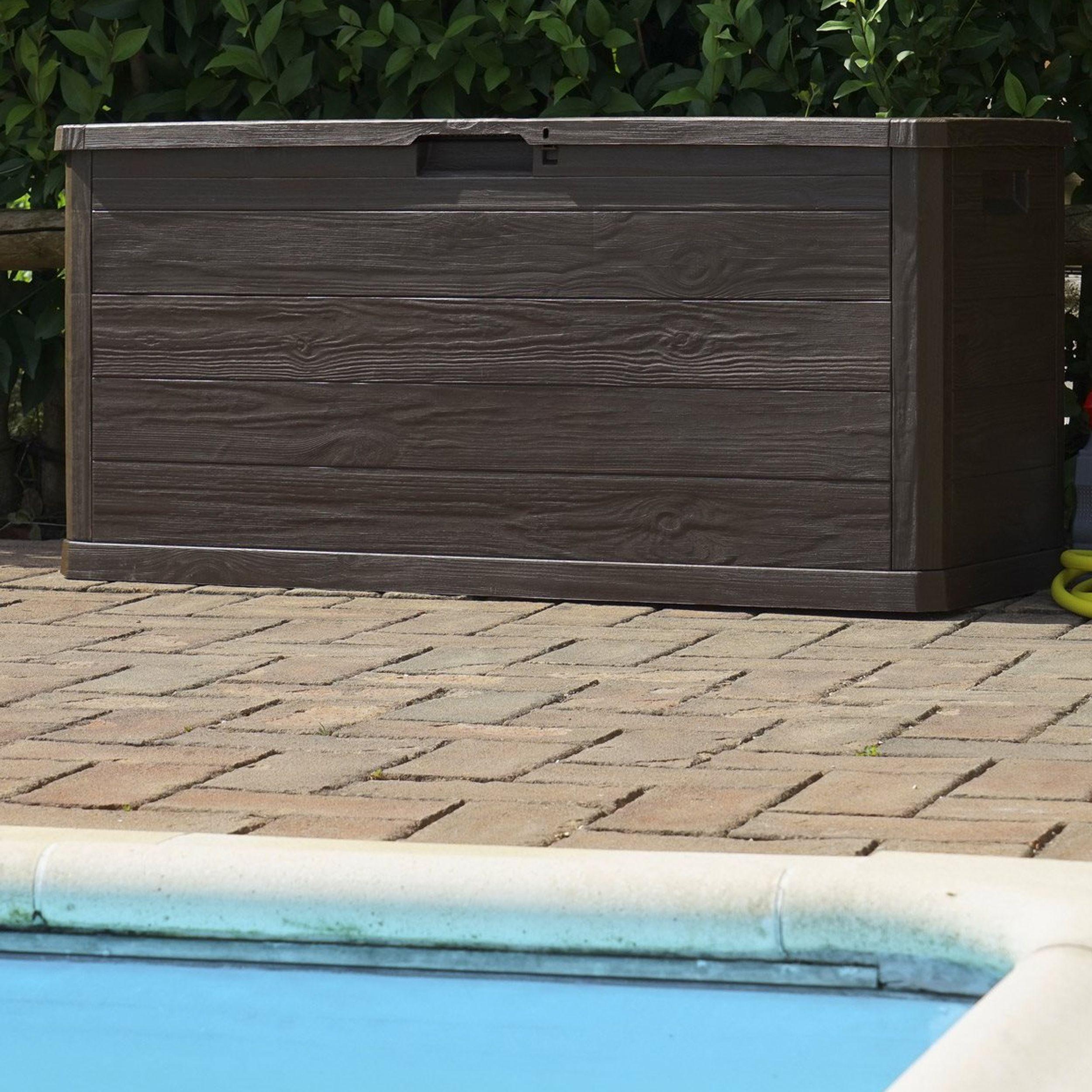 Baúl Italiano Organizador De Jardín 117X45X56 280L Café-5