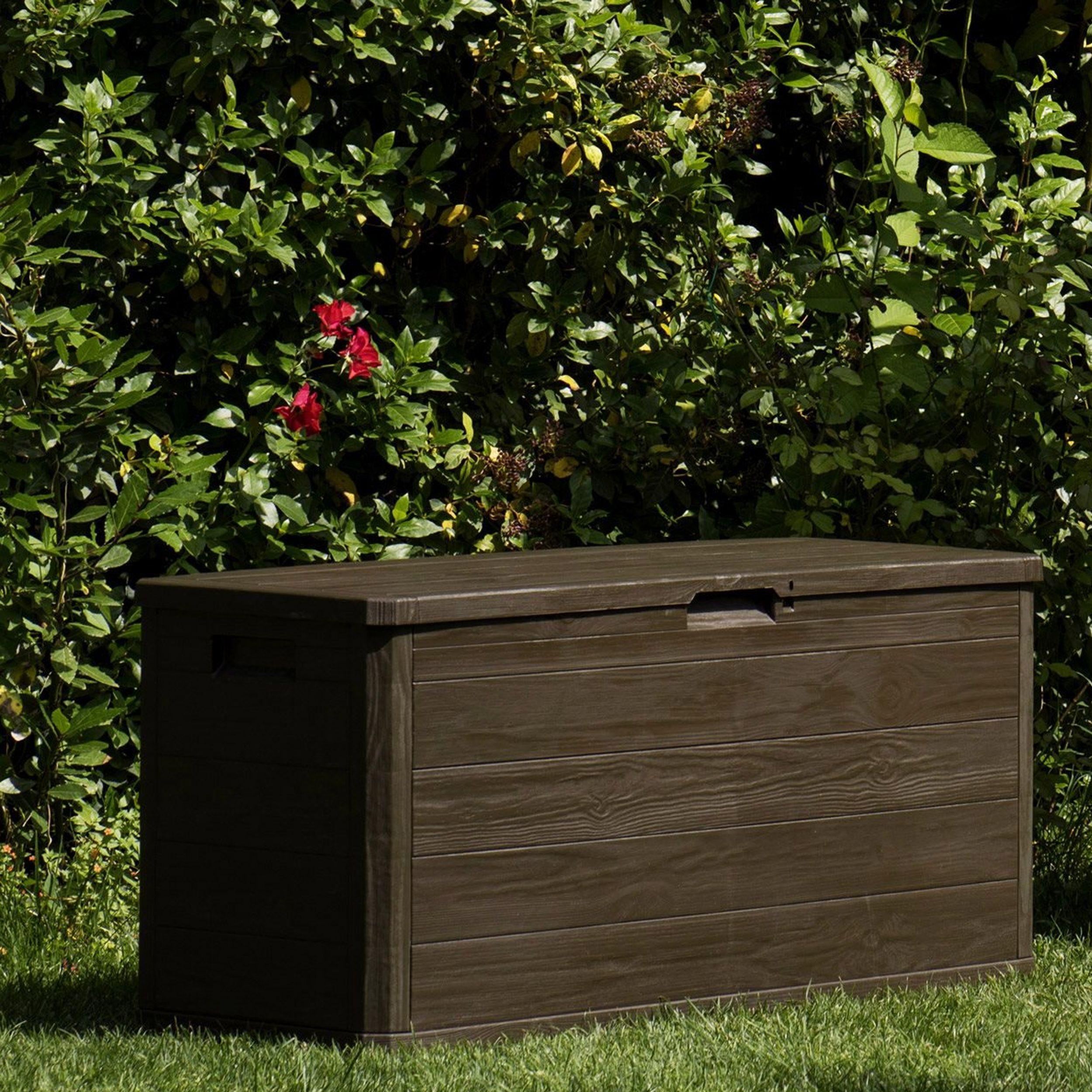 Baúl Italiano Organizador De Jardín 117X45X56 280L Café-4