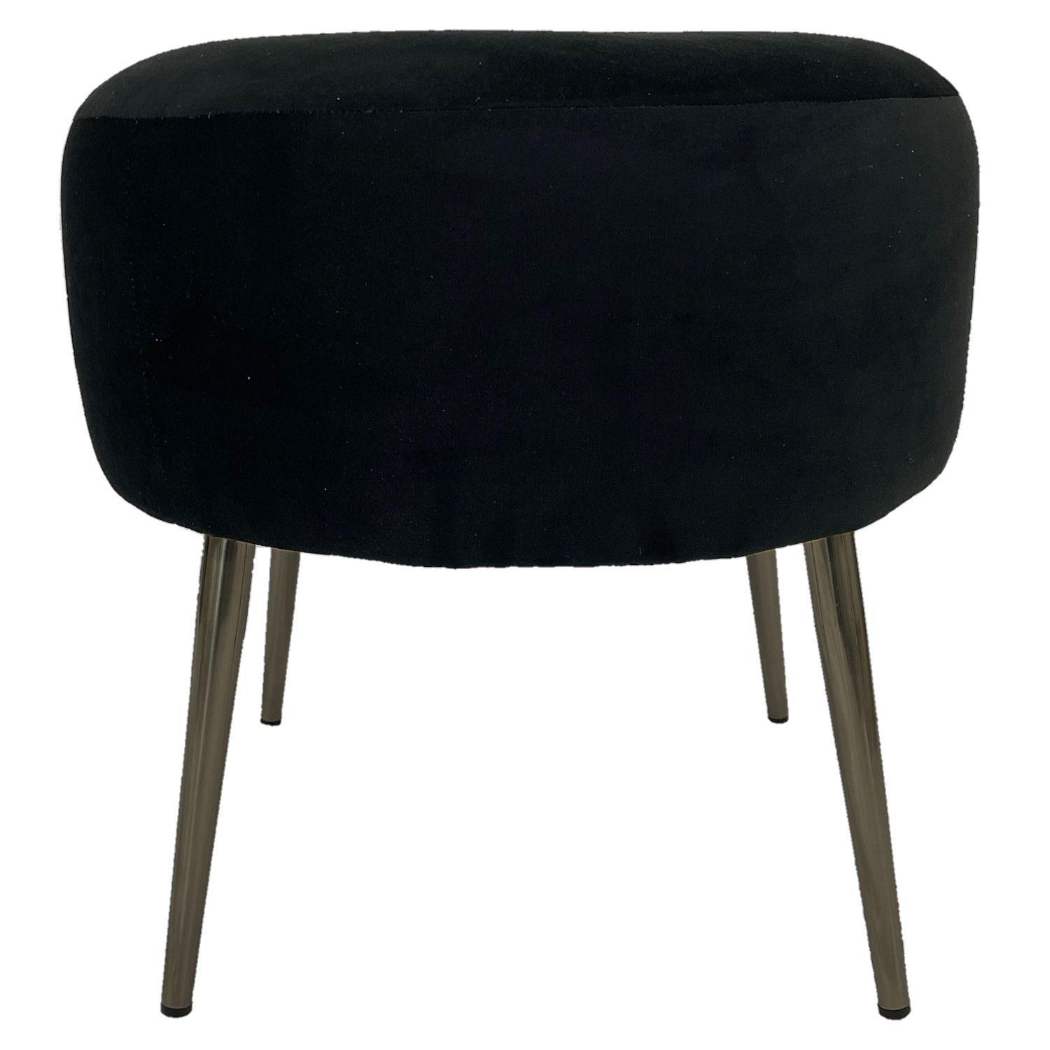 Pouf Ely felpa negro-0