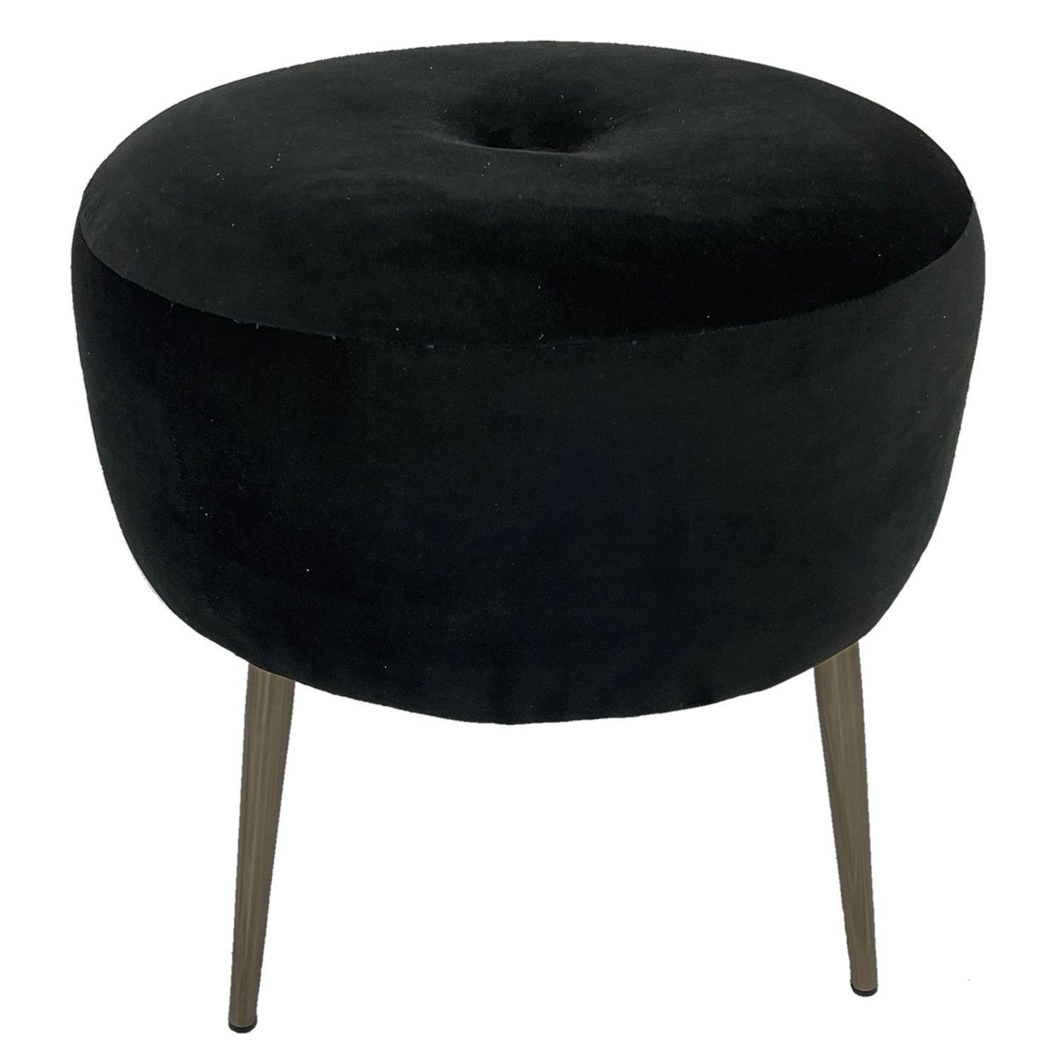 Pouf Ely felpa negro-2