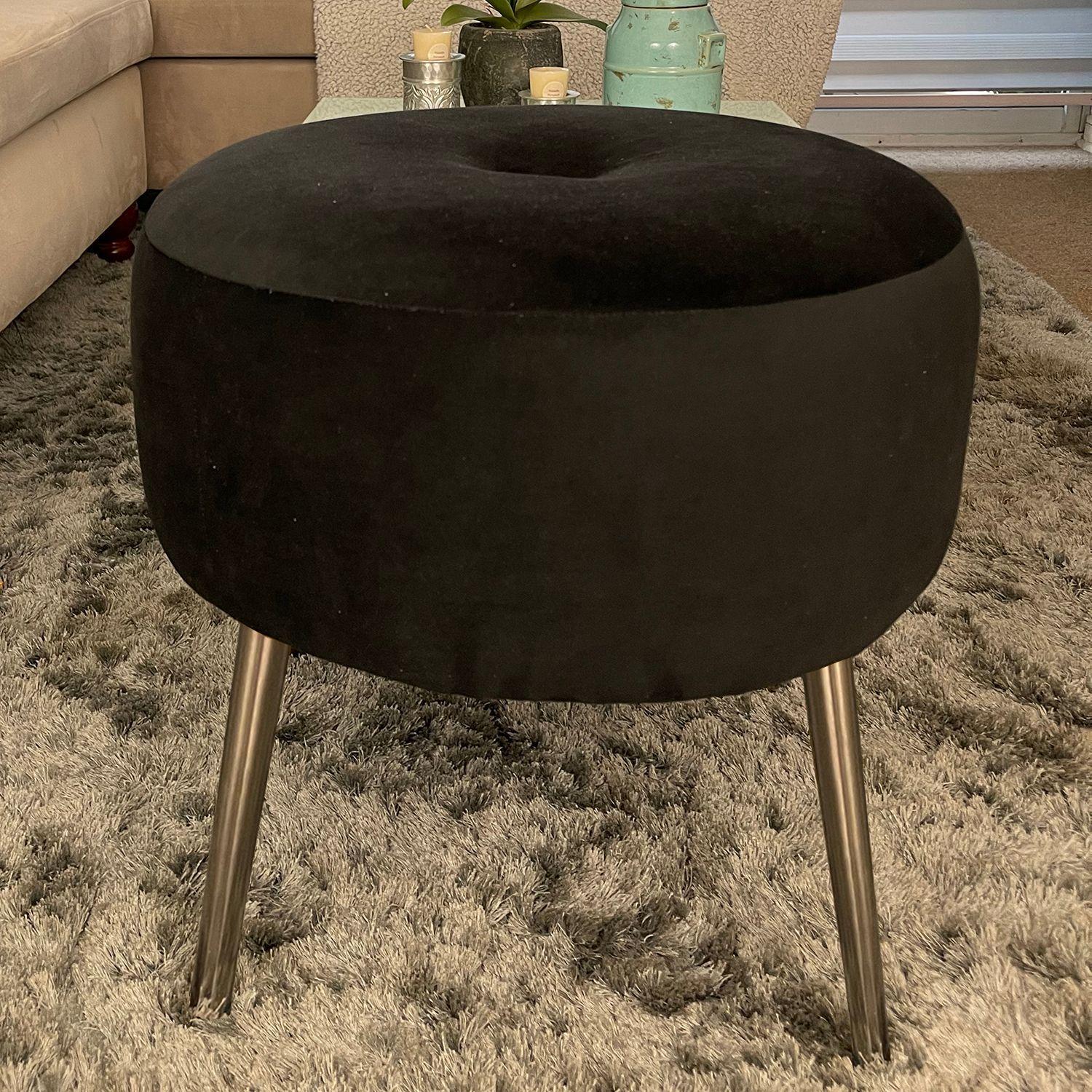 Pouf Ely felpa negro-3