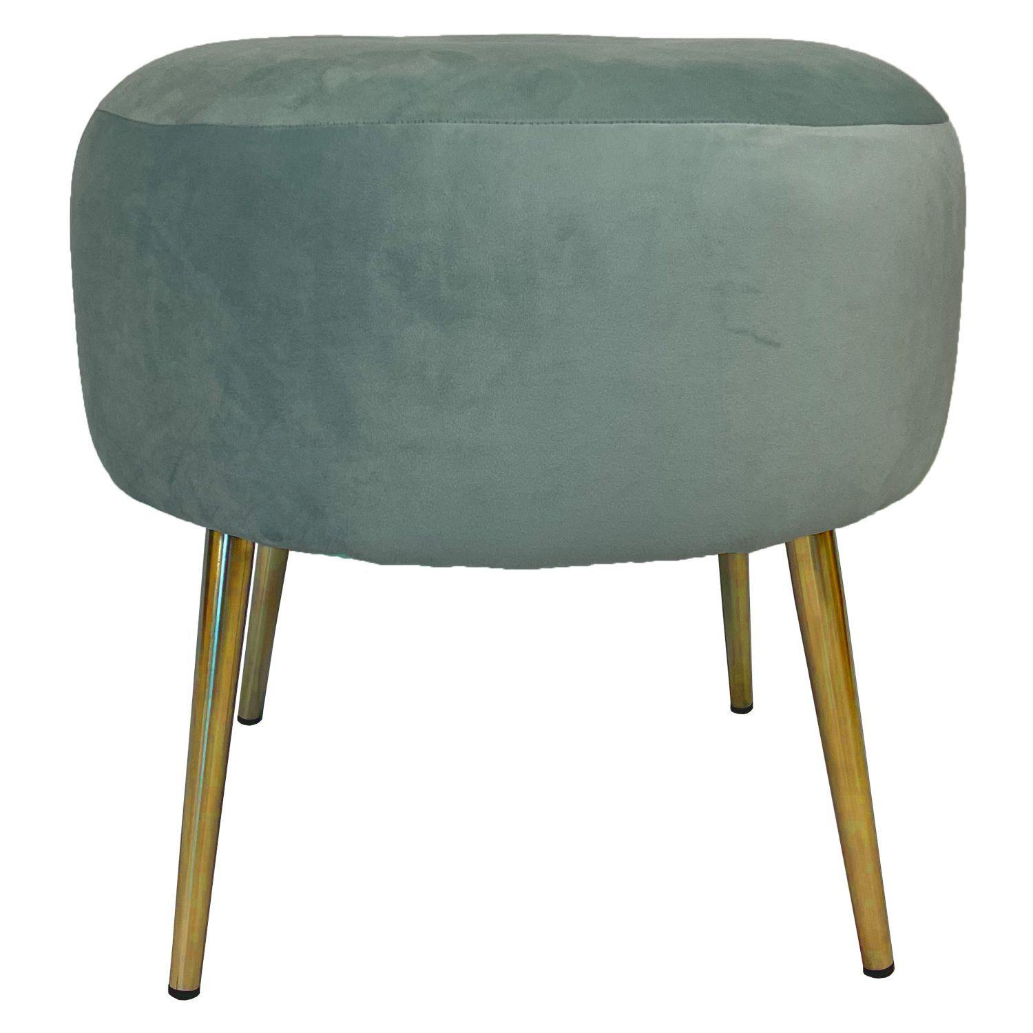 Pouf Ely felpa gris pata dorada-0