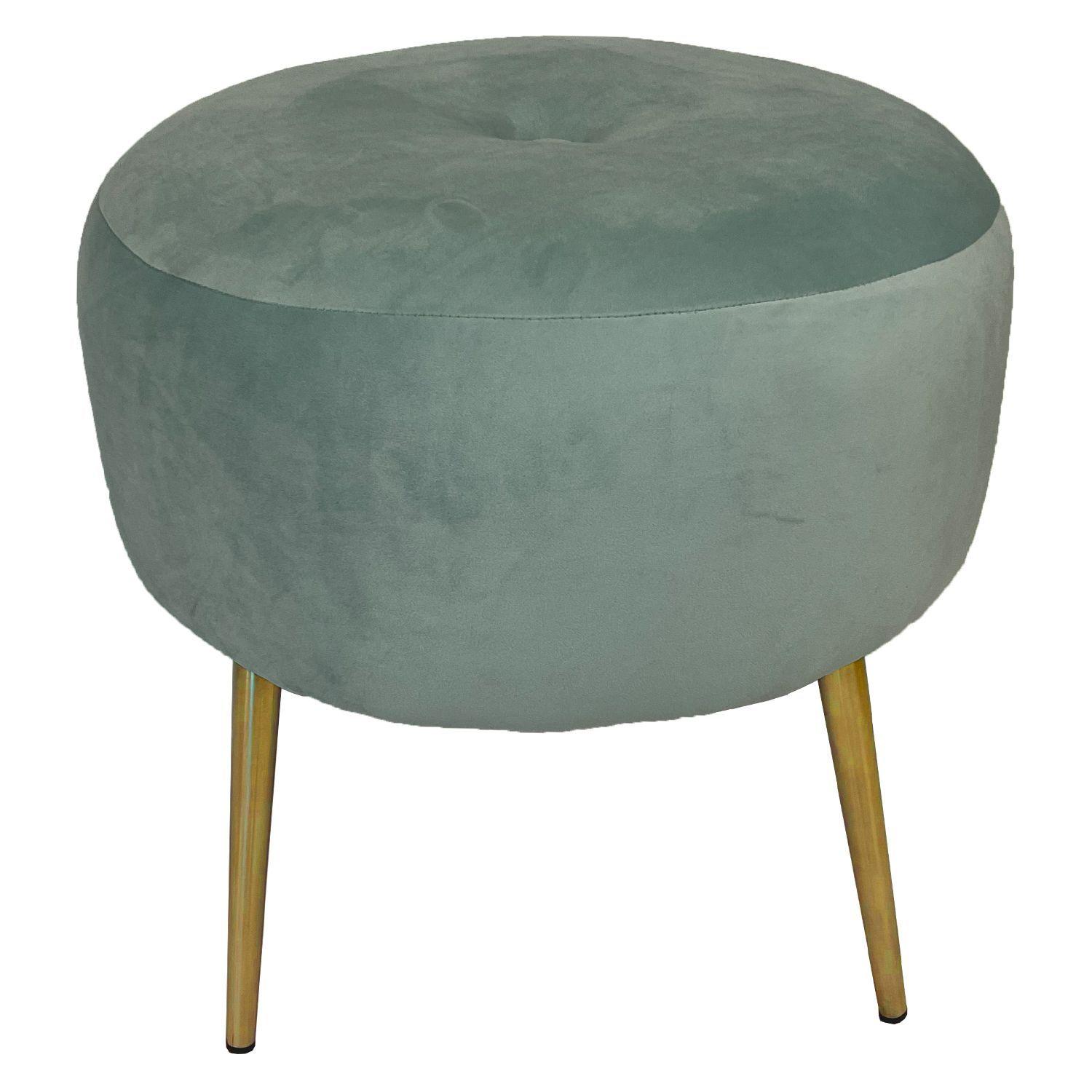 Pouf Ely felpa gris pata dorada-1