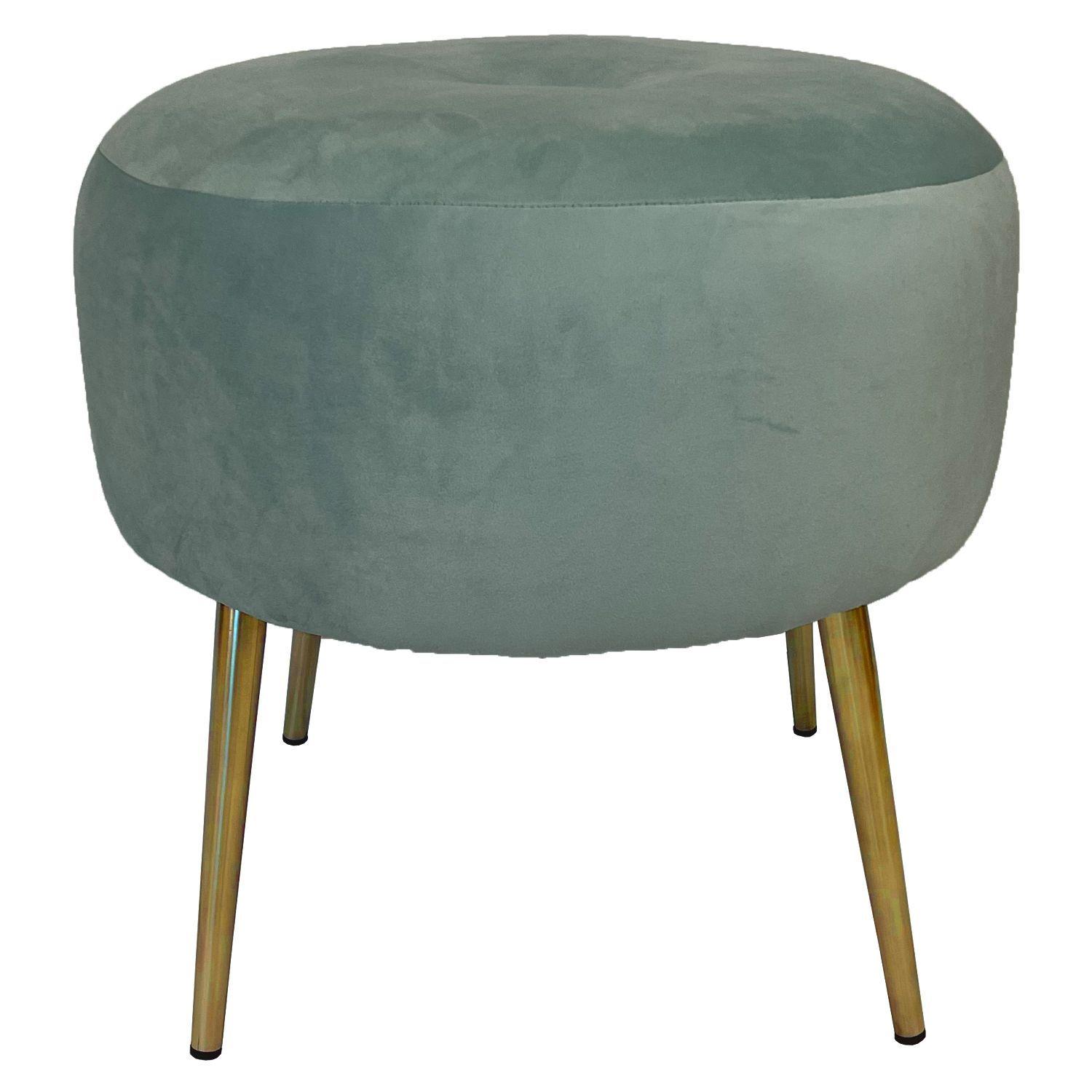 Pouf Ely felpa gris pata dorada-2