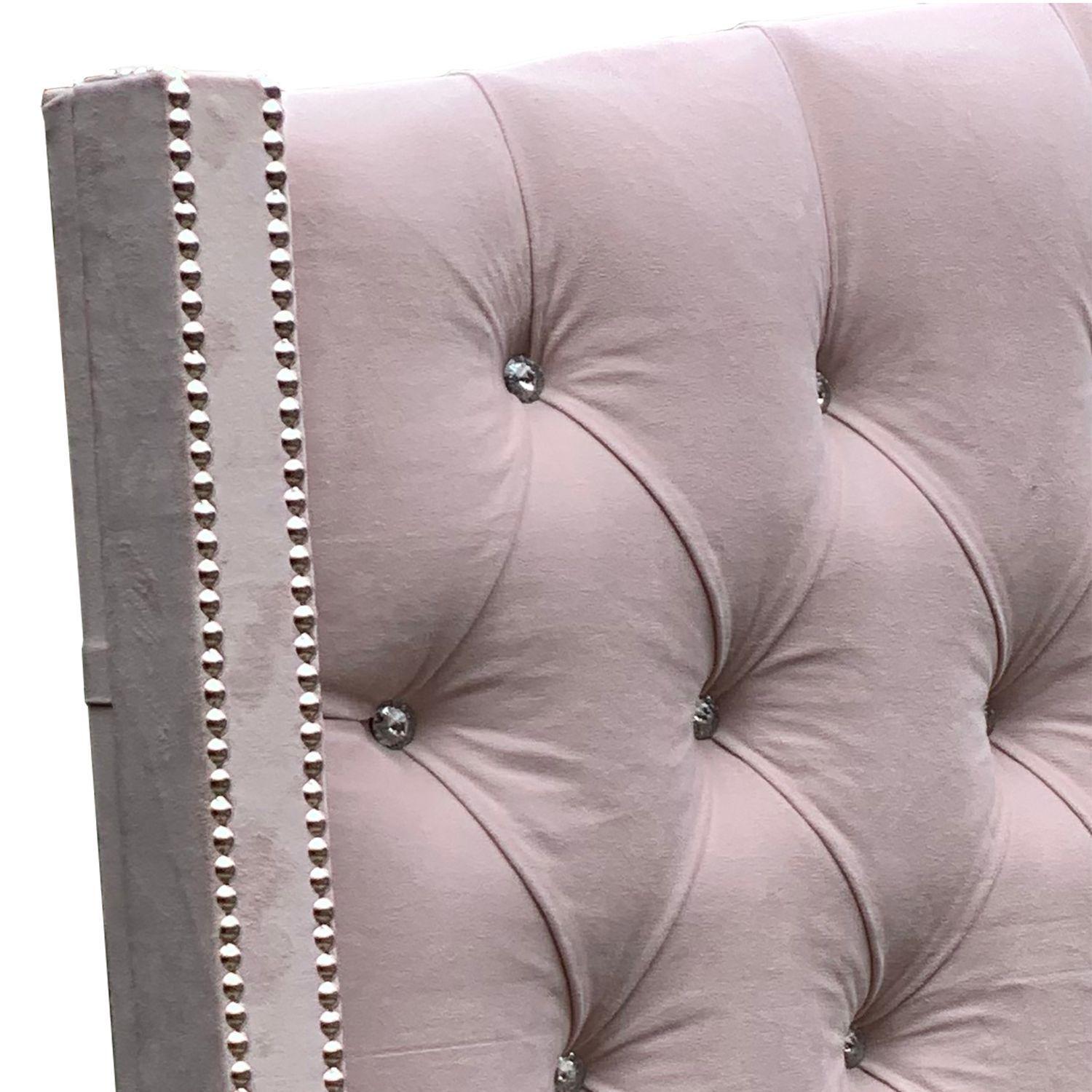 Respaldo Greco botón de cristal 1,5 plazas rosa-1