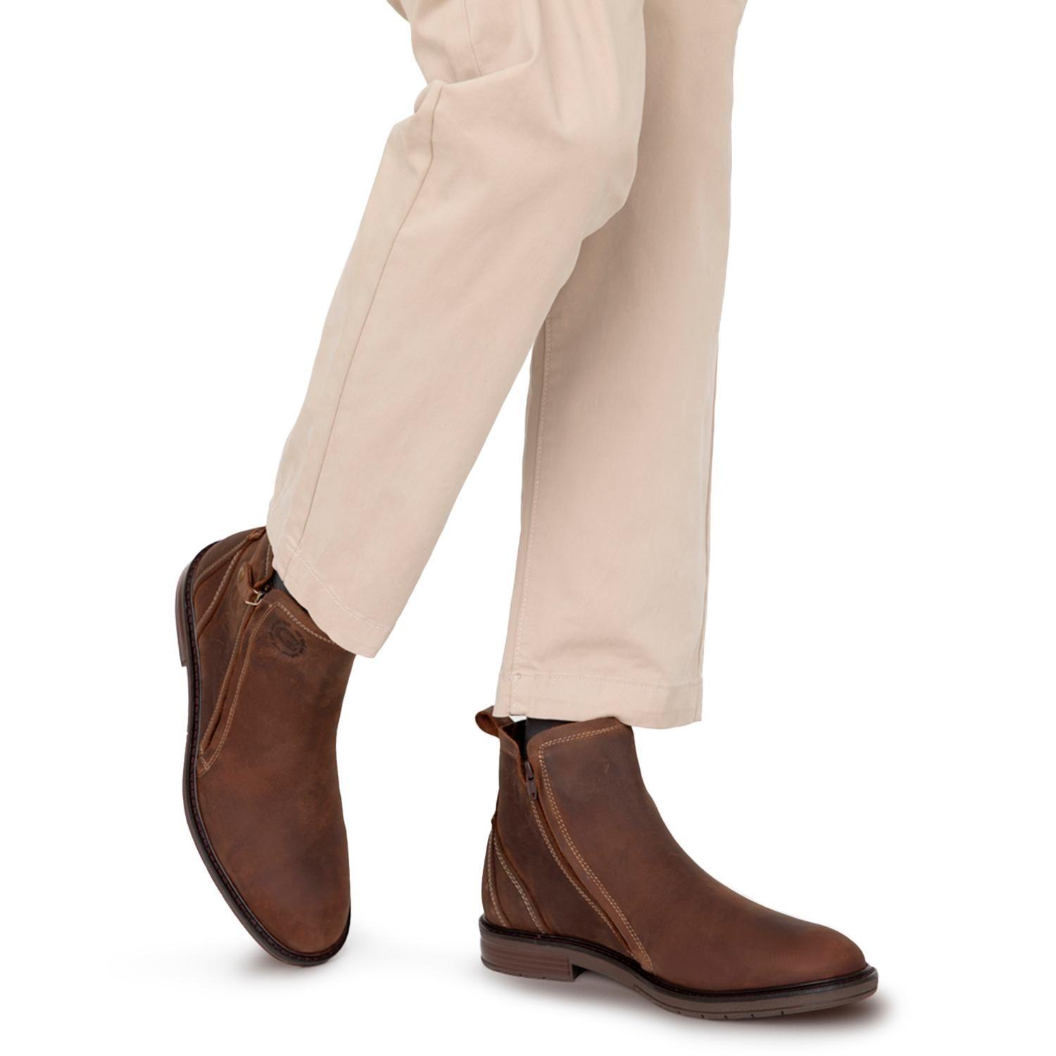 Botin de cuero hombre Guante chocolate Casper-1
