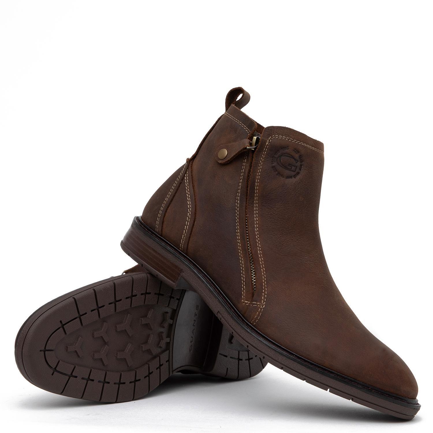 Botin de cuero hombre Guante chocolate Casper-3