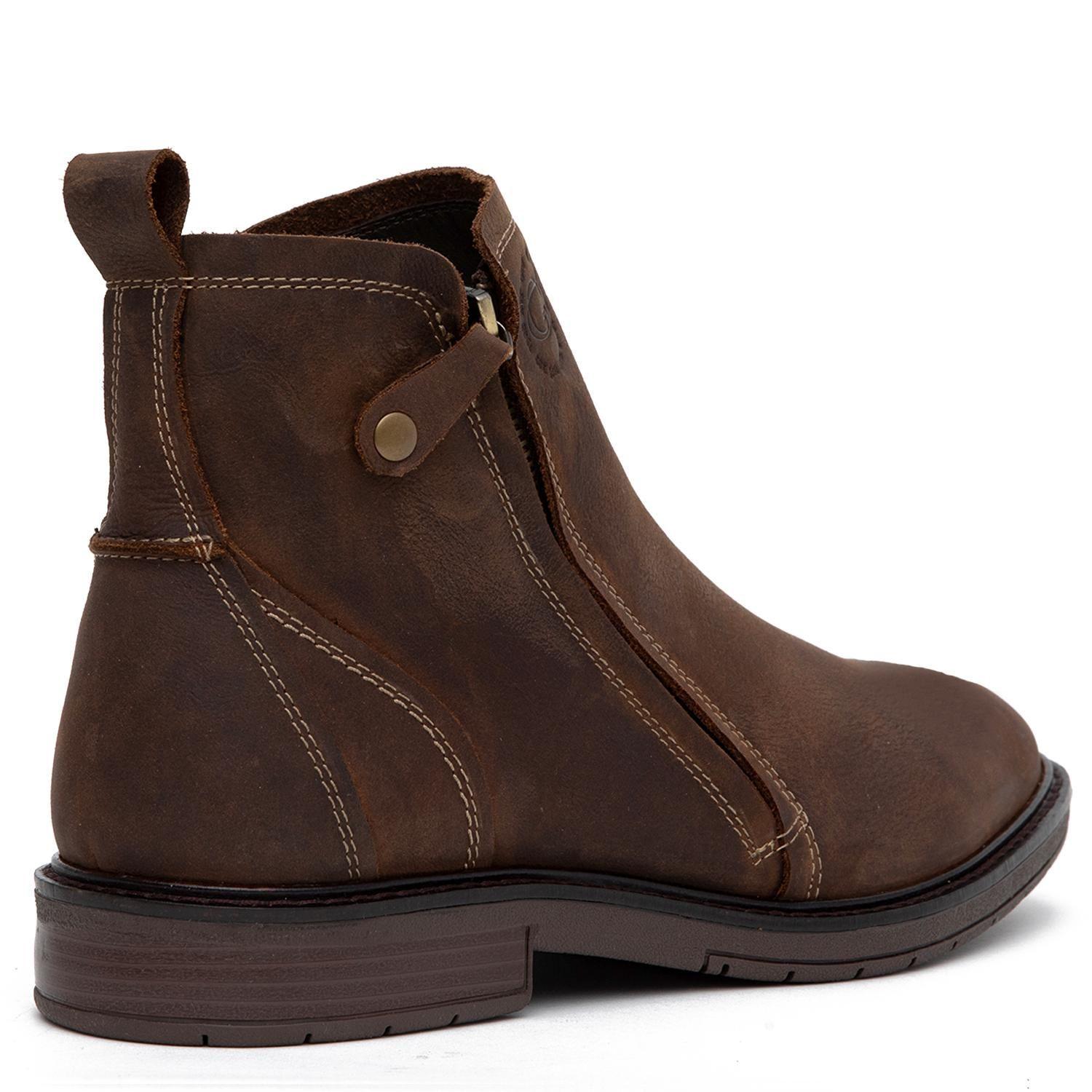 Botin de cuero hombre Guante chocolate Casper-4