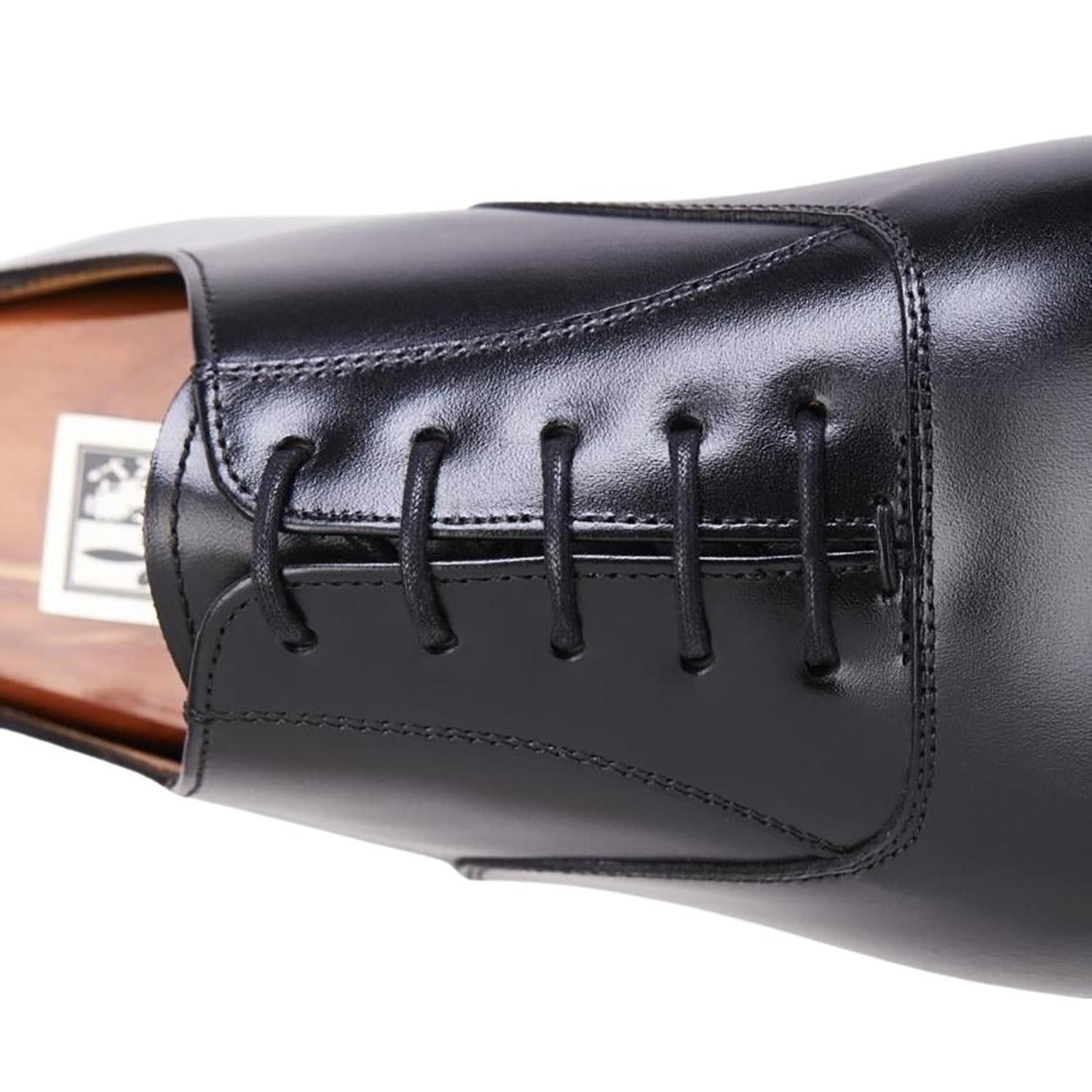 Zapato de cuero hombre Guante negro Suela Punteado-2