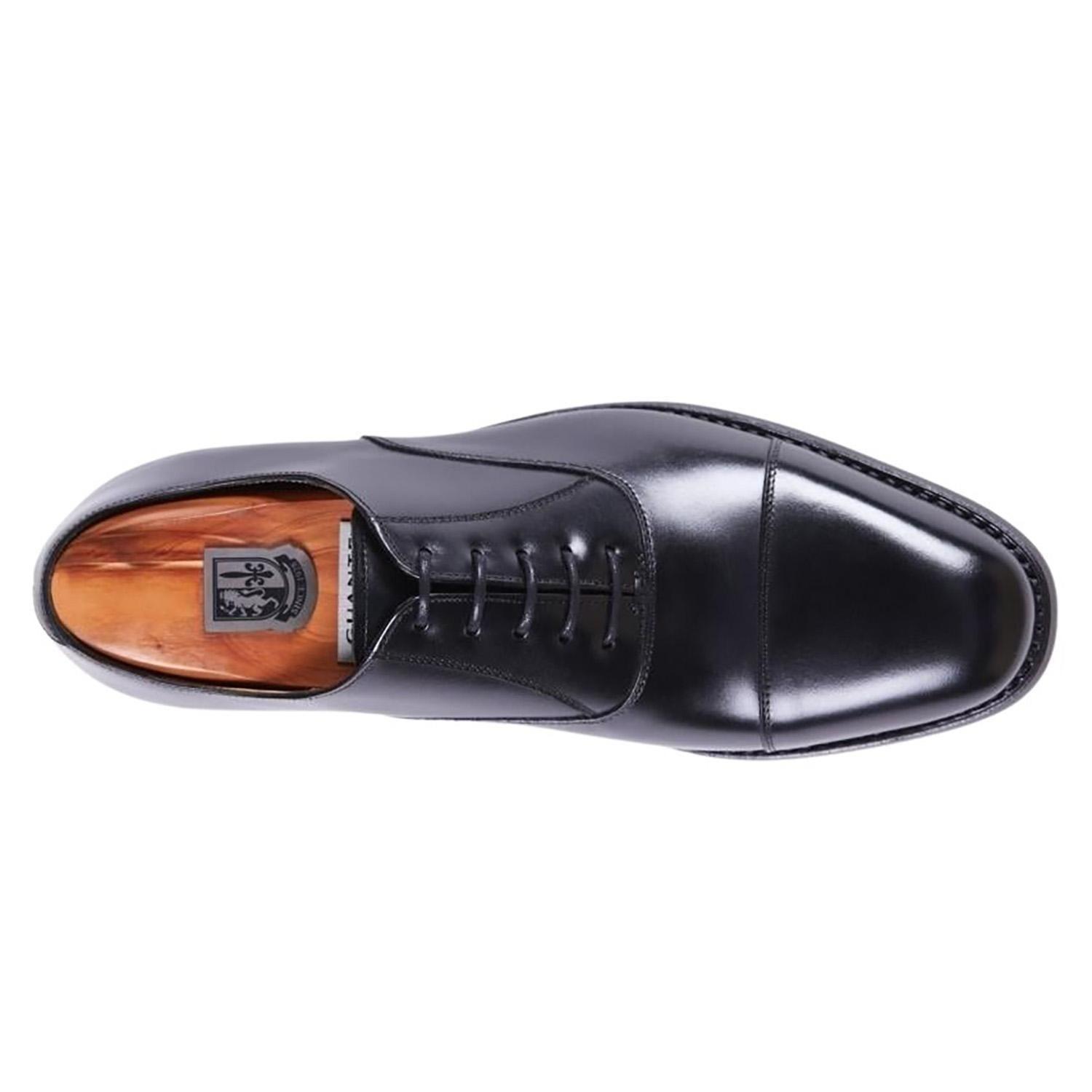 Zapato de cuero hombre Guante negro Suela Punteado-3