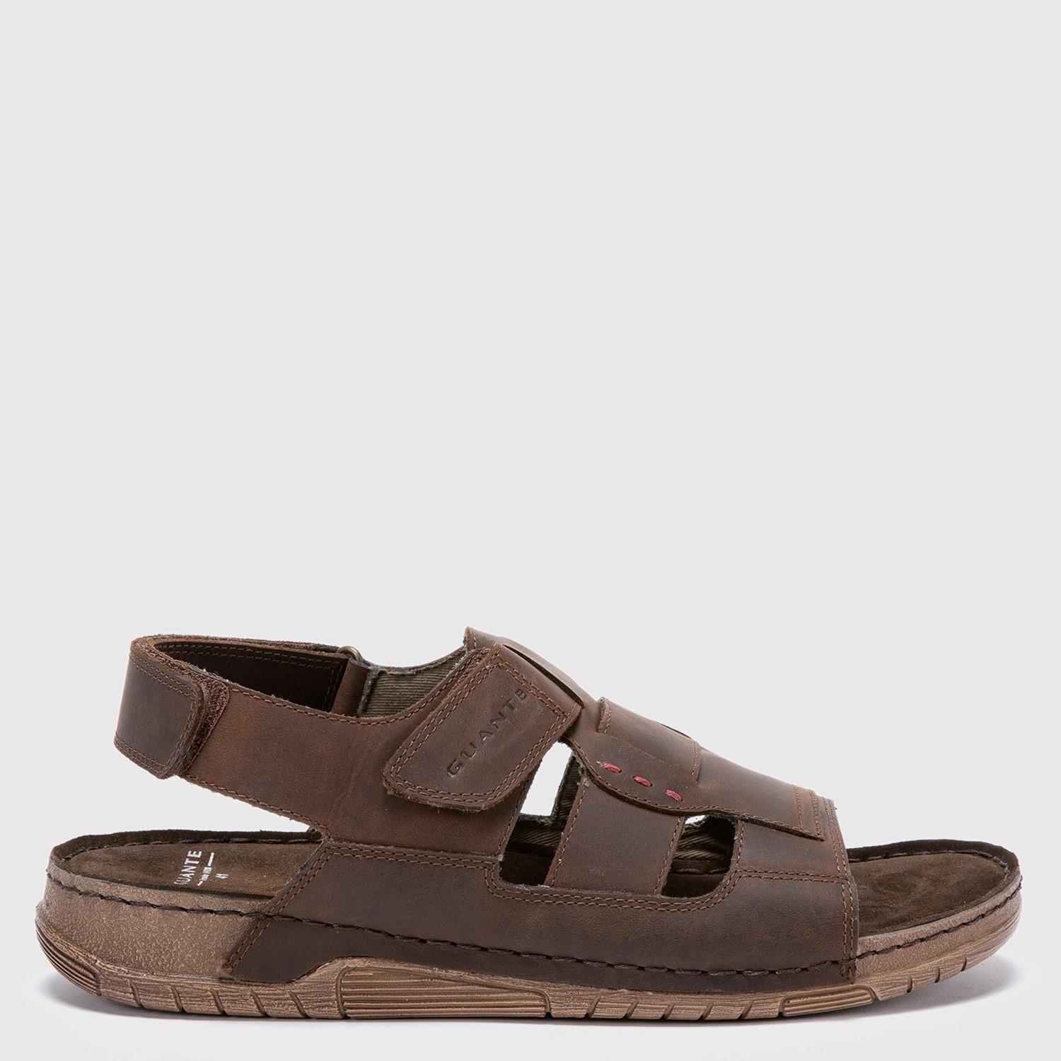 Sandalia de cuero hombre Guante chocolate Bondi-0