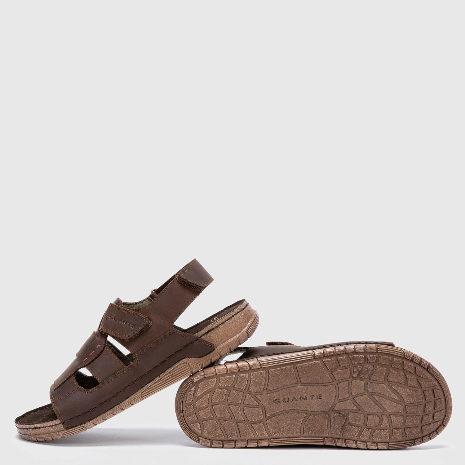 Sandalia de cuero hombre Guante chocolate Bondi-2