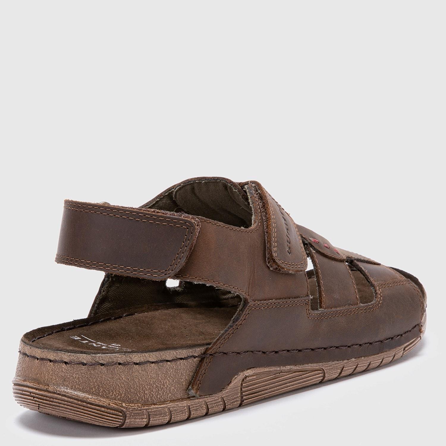 Sandalia de cuero hombre Guante chocolate Bondi-3