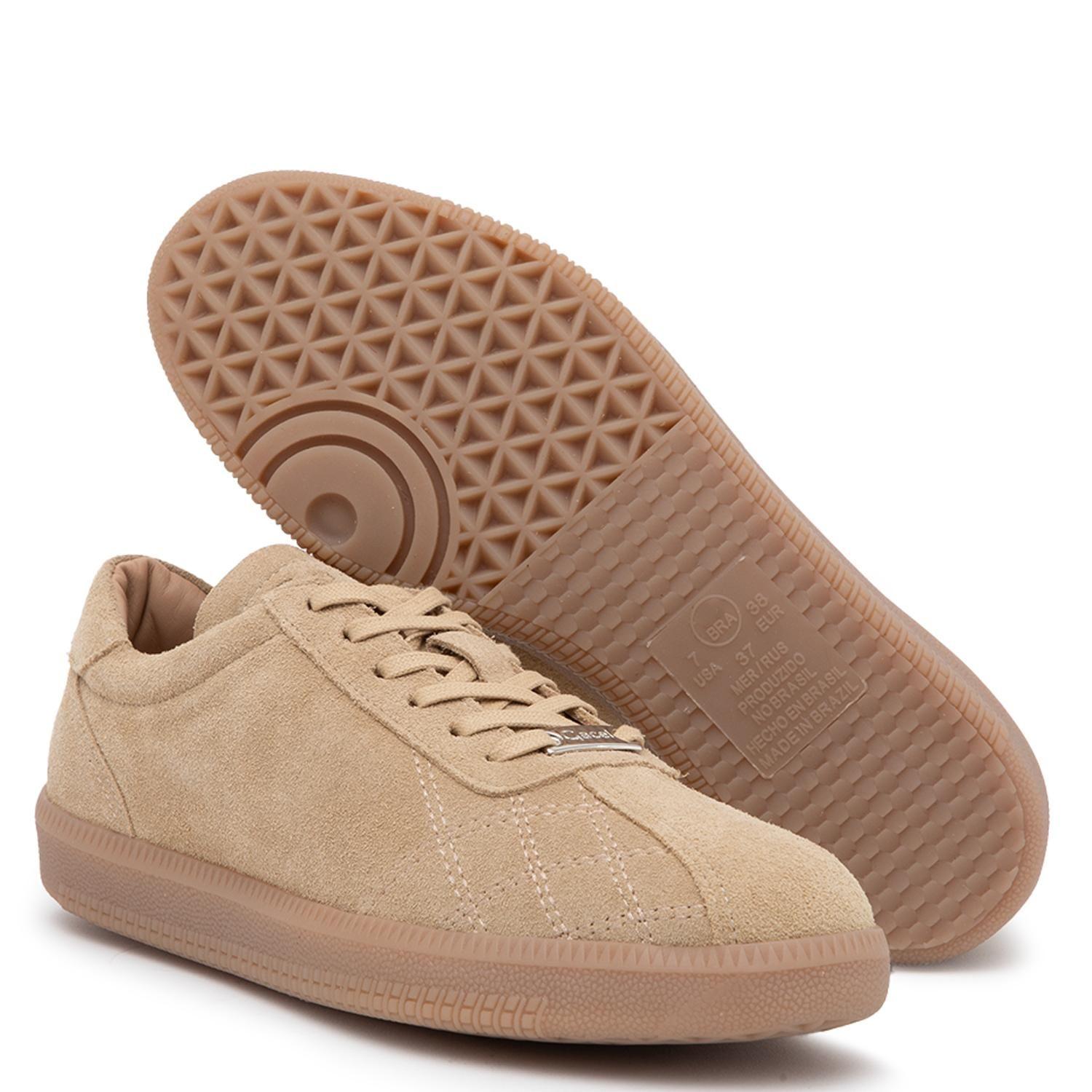 Zapatilla de cuero mujer Gacel beige Dafne-3