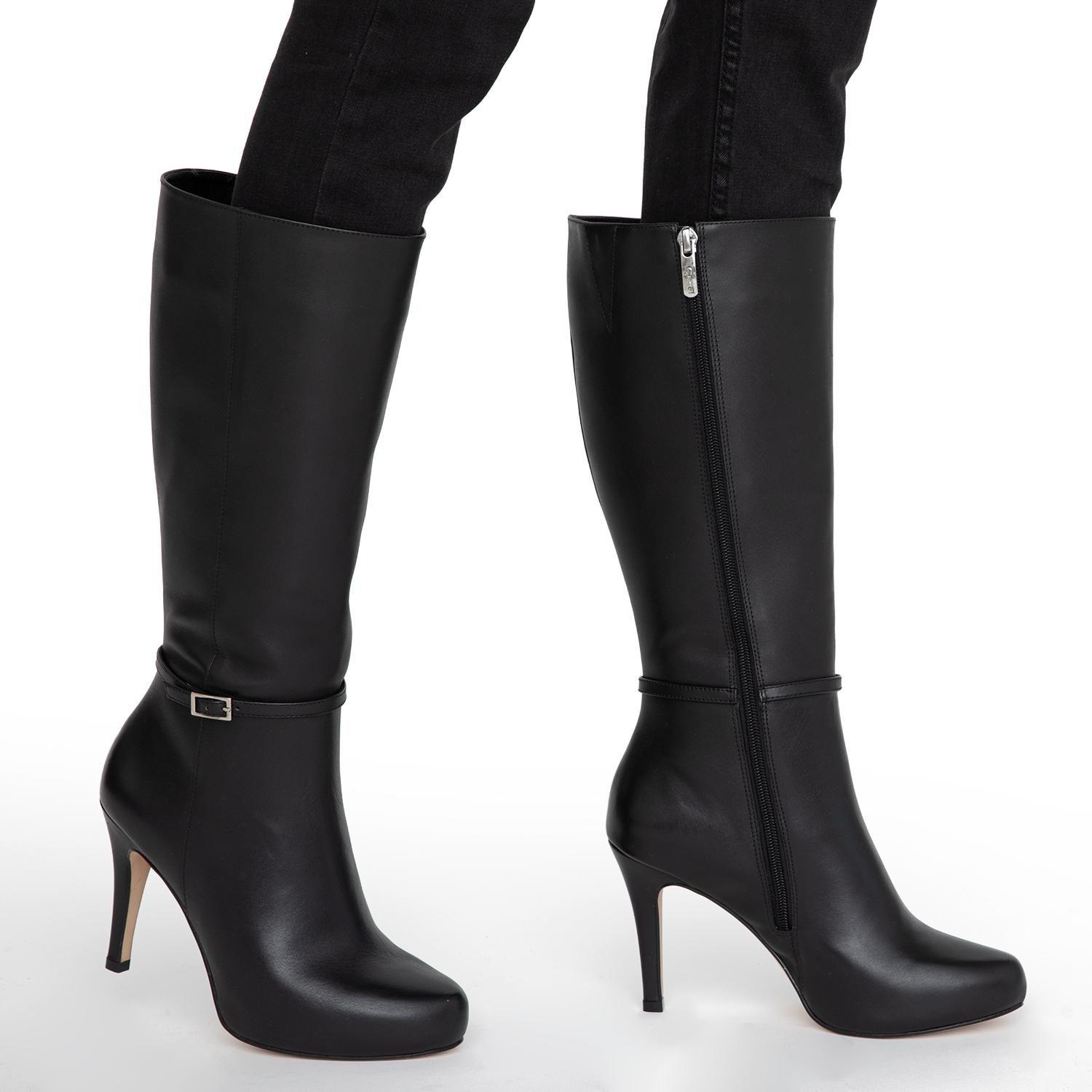 Bota de cuero mujer Gacel negro Olga-1