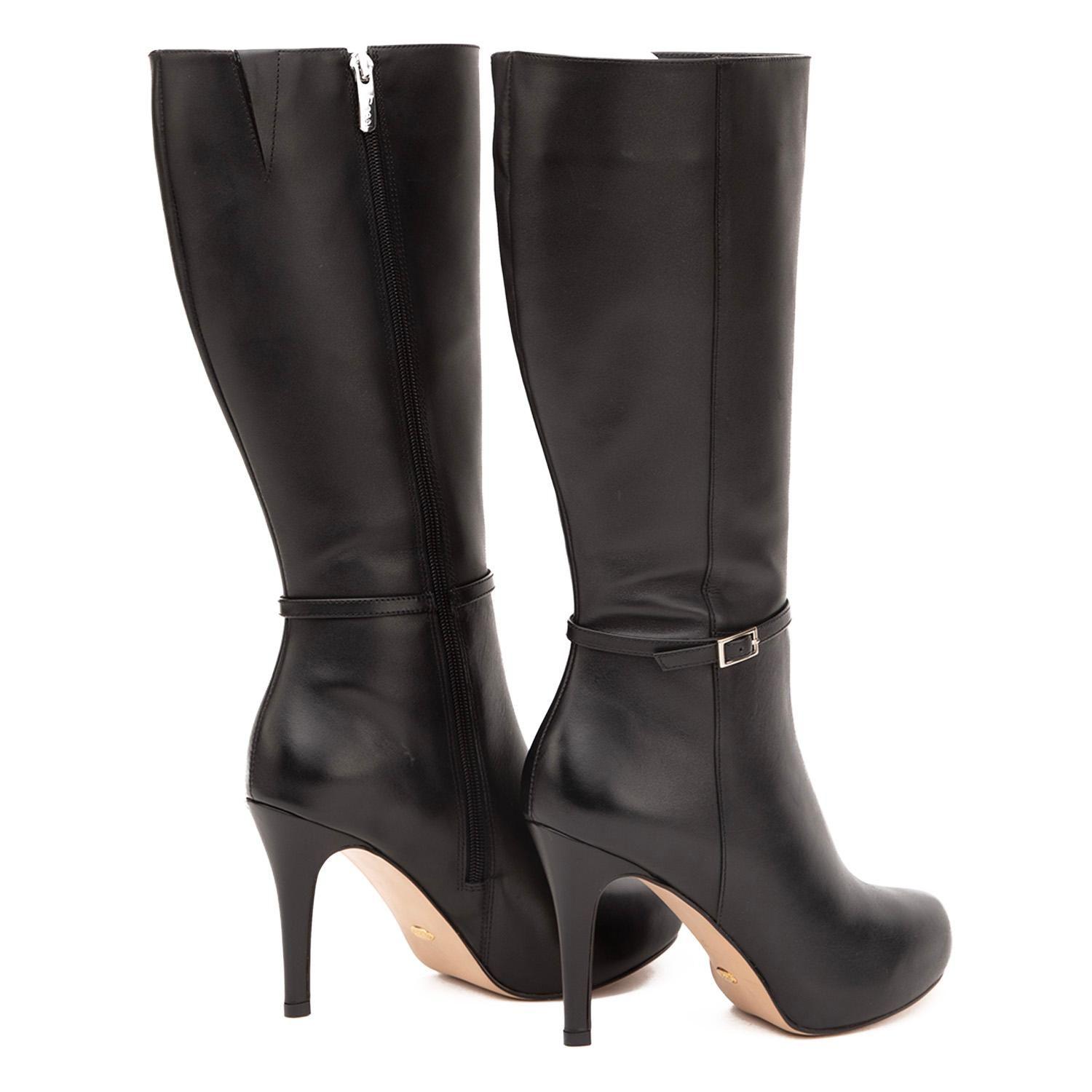 Bota de cuero mujer Gacel negro Olga-4