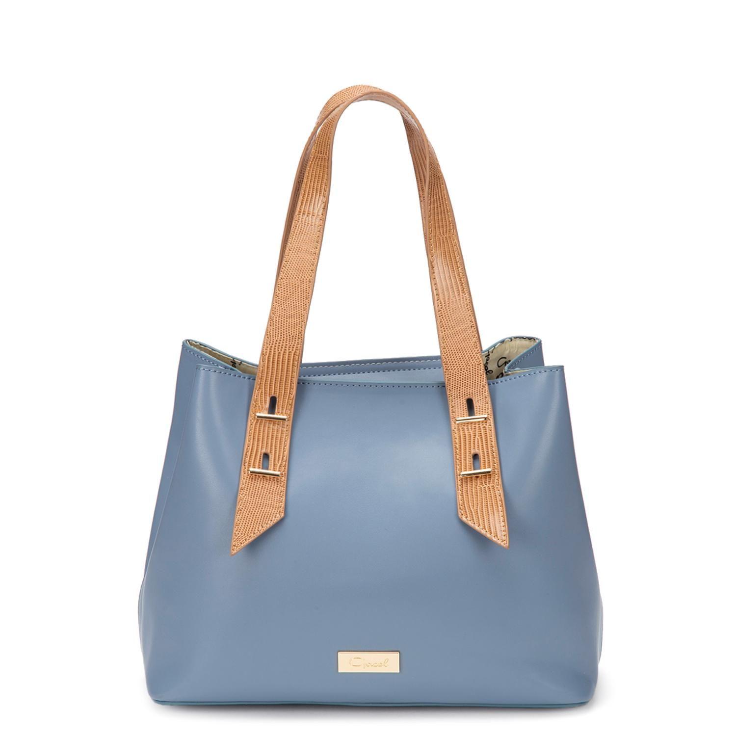 Cartera  Dos Asas Mediana  Gacel  Celeste  Car3045-0