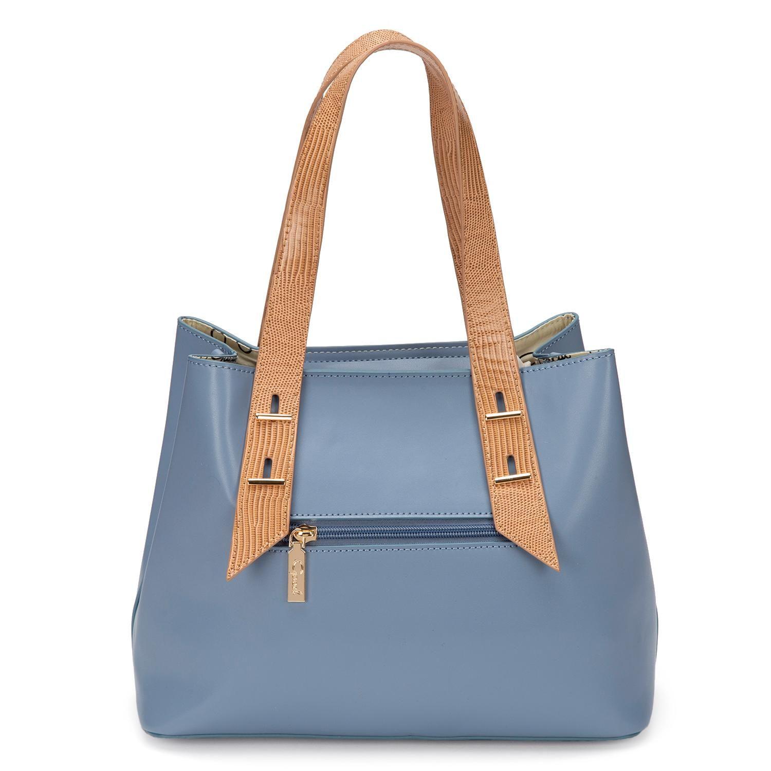 Cartera  Dos Asas Mediana  Gacel  Celeste  Car3045-1