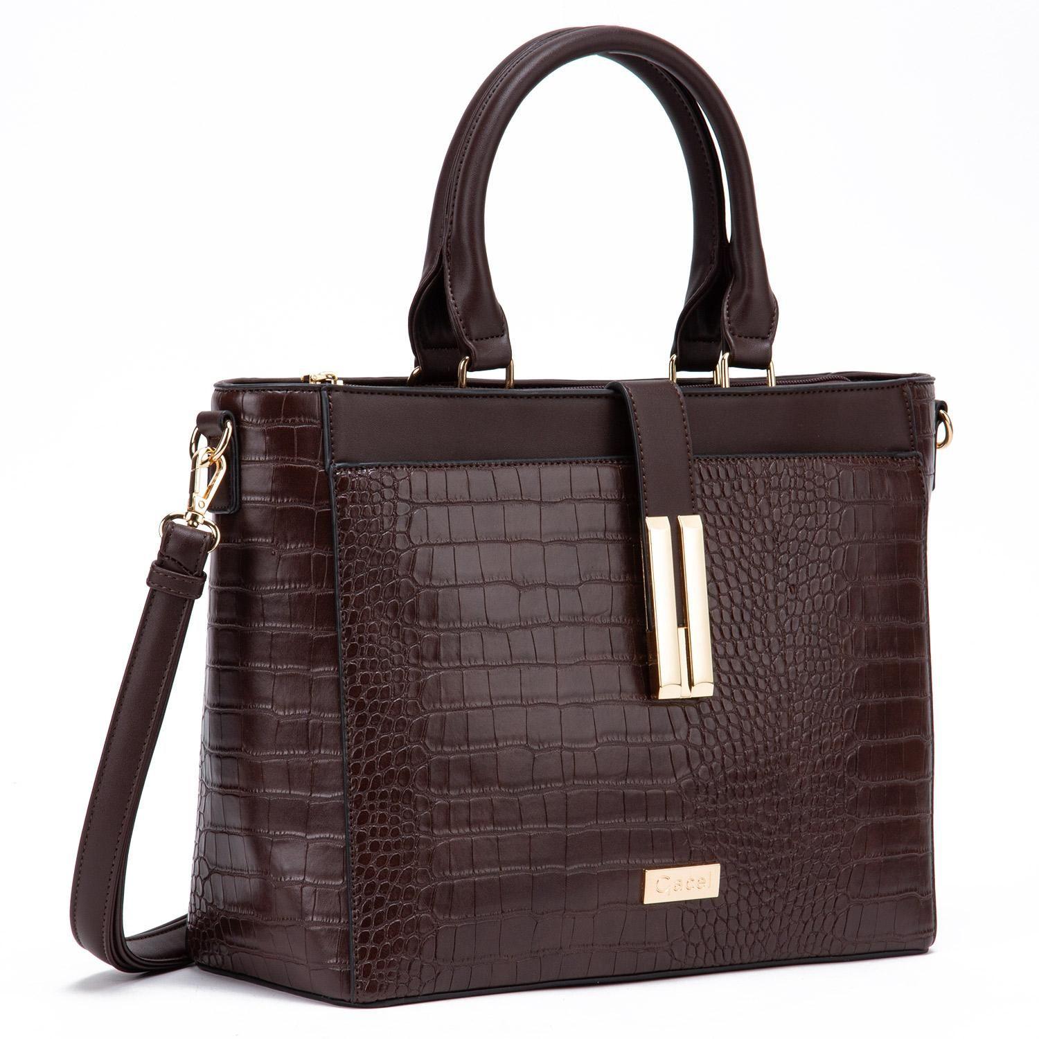 Cartera  Dos Asas Grande  Gacel  Chocolate  Car3219-2