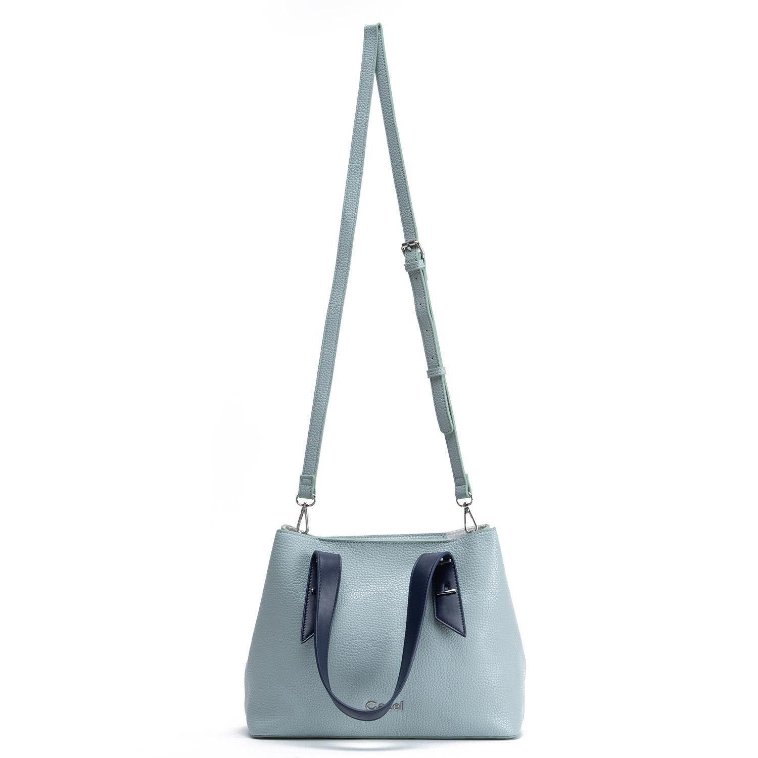 Cartera  Dos Asas Mediana  Gacel  Celeste  Car3351-4