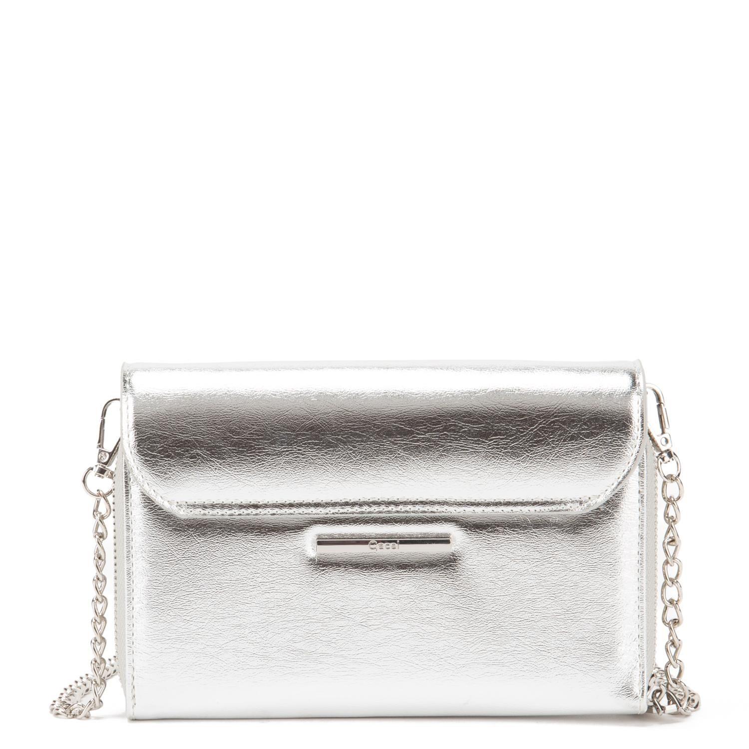 Cartera  Clutch  Gacel  Plateado  Car3365-1