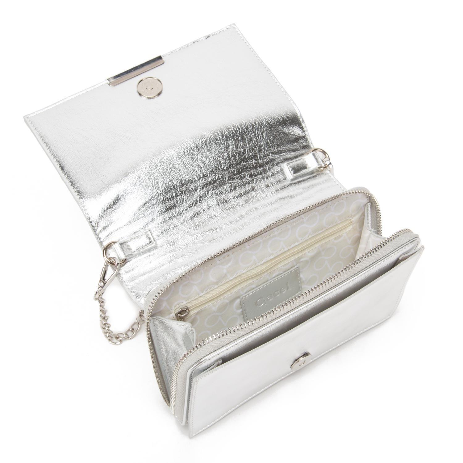 Cartera  Clutch  Gacel  Plateado  Car3365-4