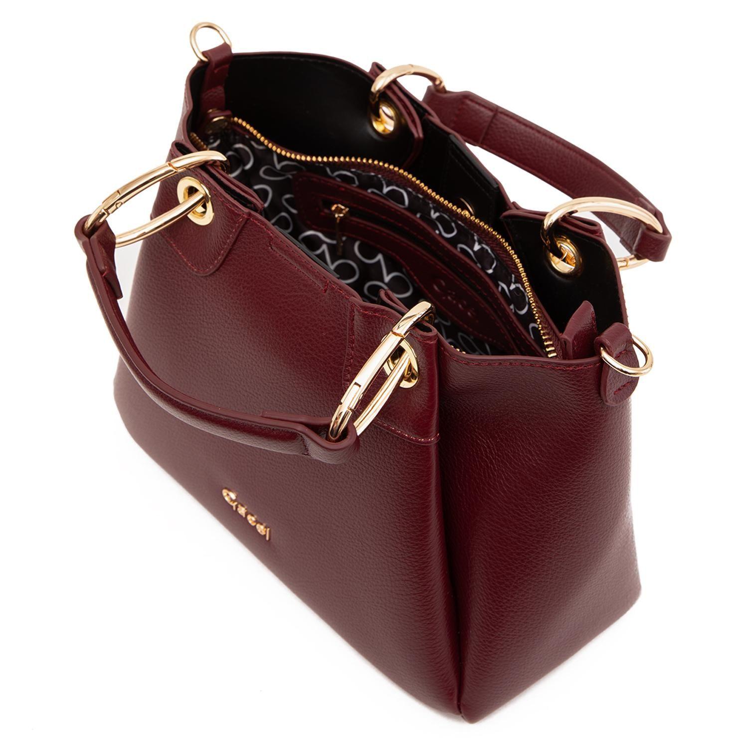 Cartera  Dos Asas Pequeña  Gacel  Burdeo  Car3488-4