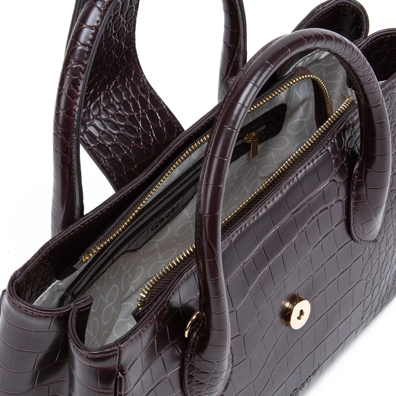 Cartera  Dos Asas Pequeña  Gacel  Chocolate  Car3215-4