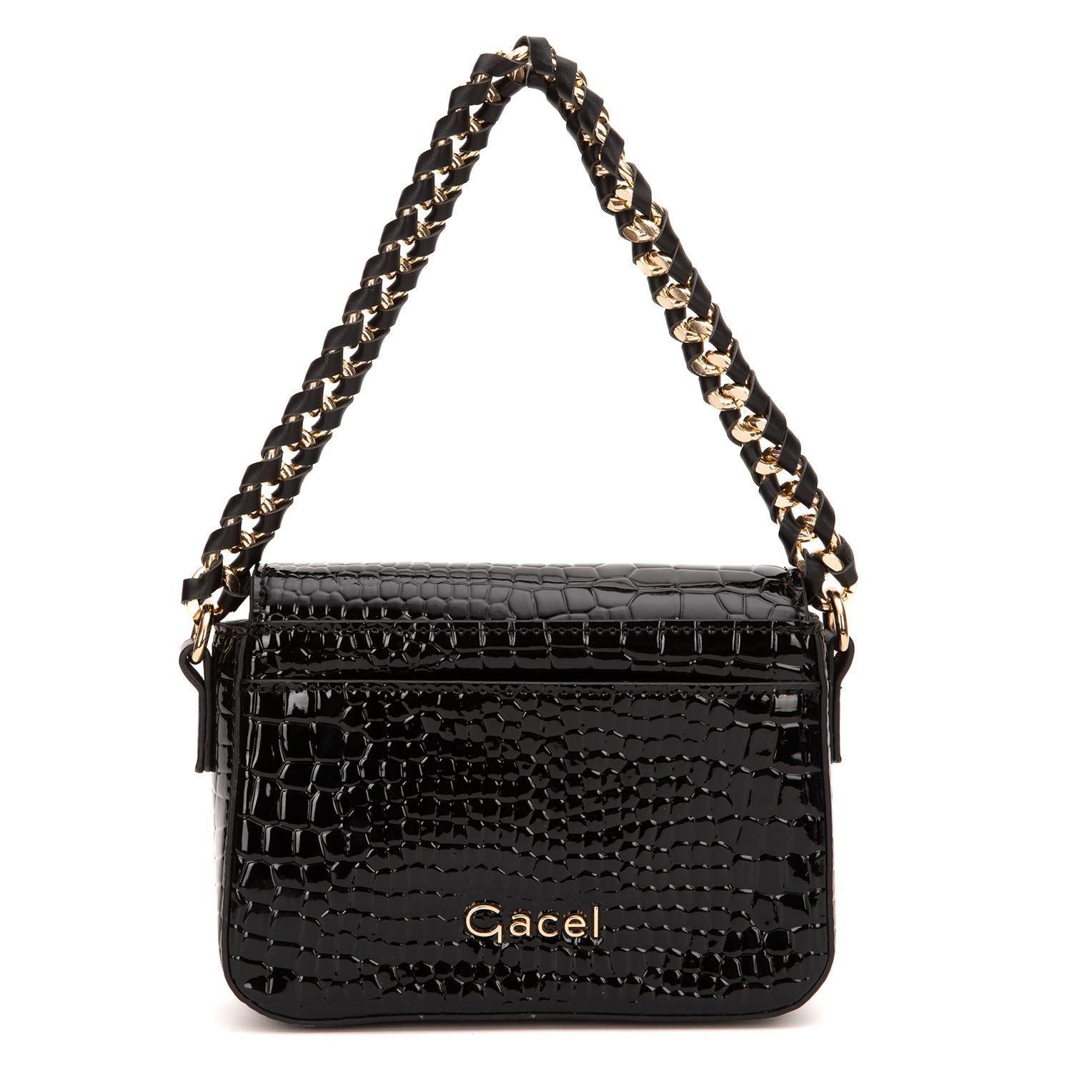 Cartera  Retro Con Tapa  Gacel  Negro  Car3431-3