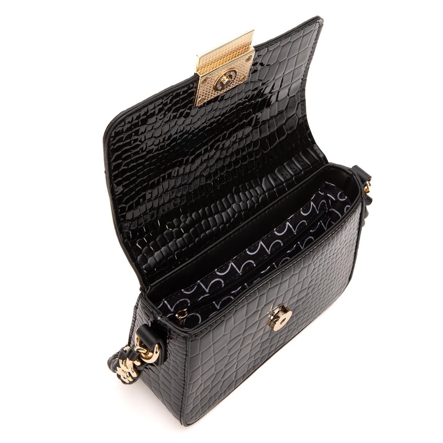 Cartera  Retro Con Tapa  Gacel  Negro  Car3431-5