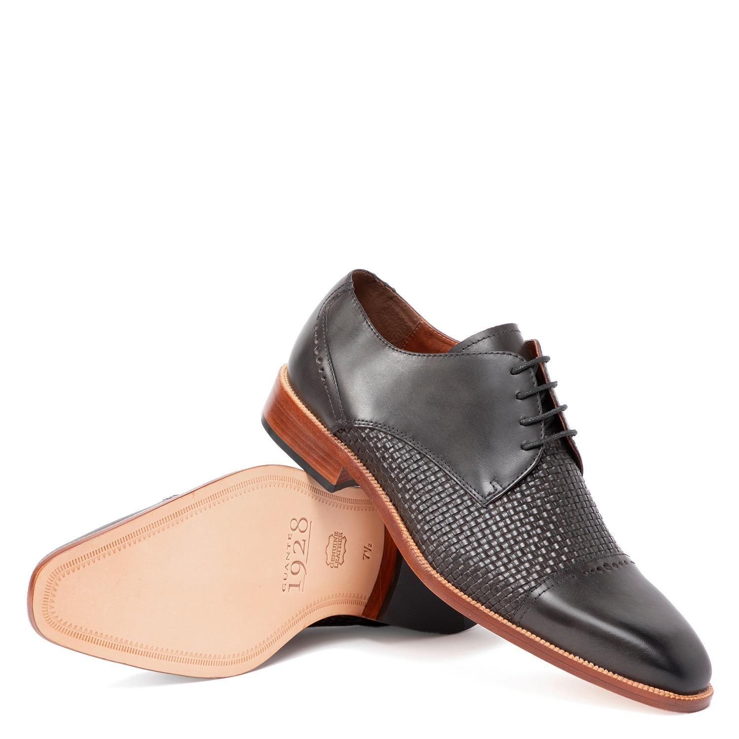 Zapato de cuero hombre Guante gris Suela Natural-3