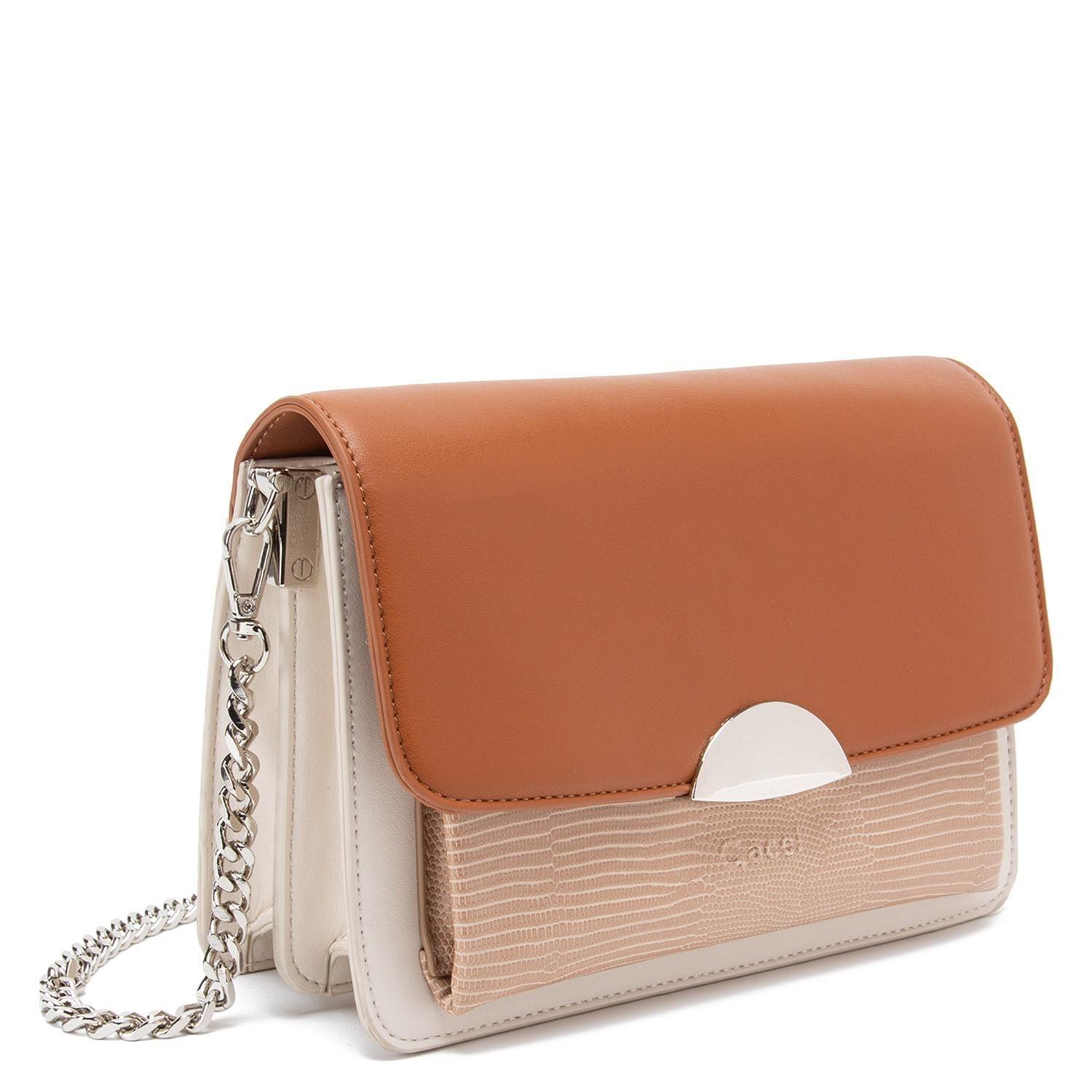 Cartera  Retro Con Tapa Pequeña  Gacel  Capuccino  Car3312-3