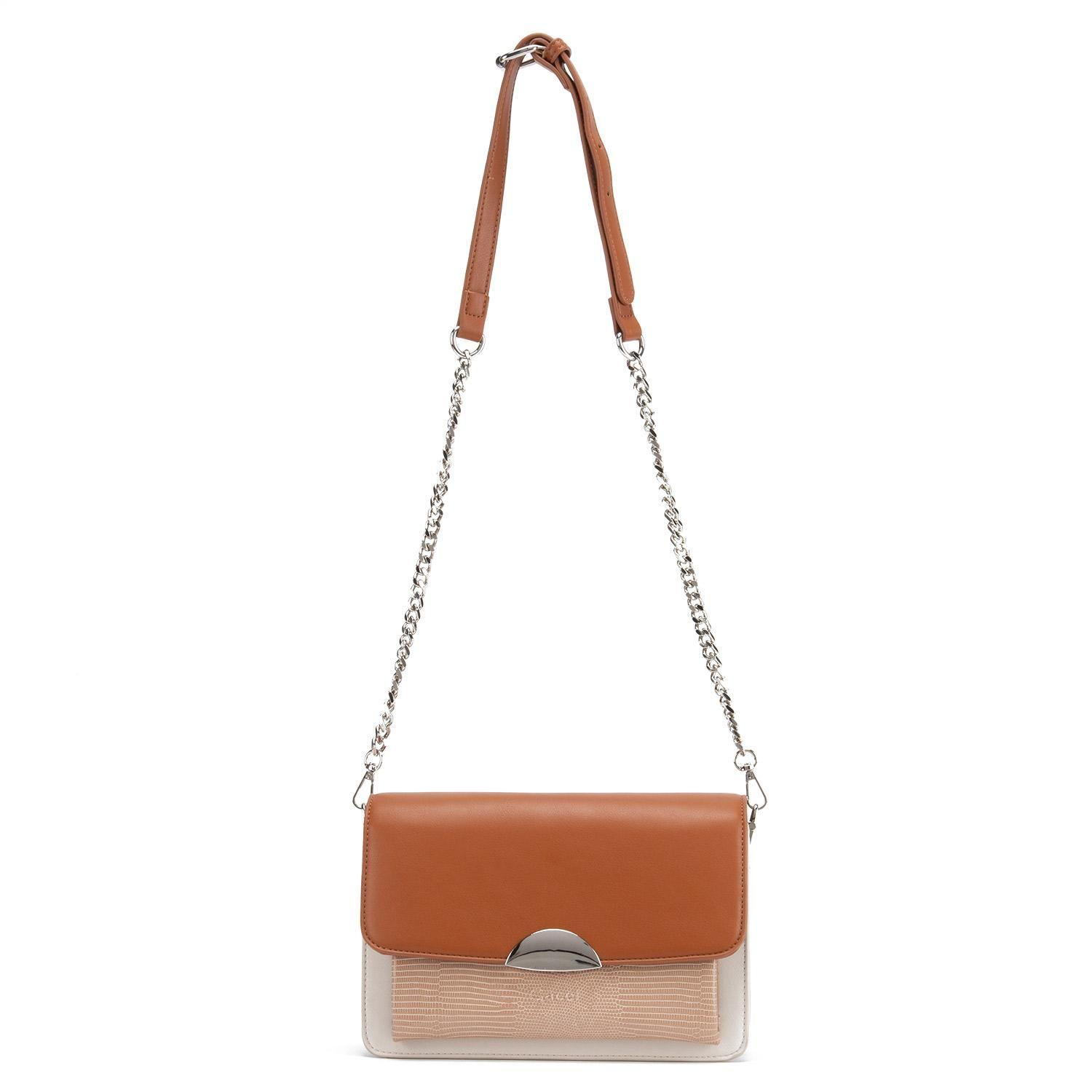 Cartera  Retro Con Tapa Pequeña  Gacel  Capuccino  Car3312-1