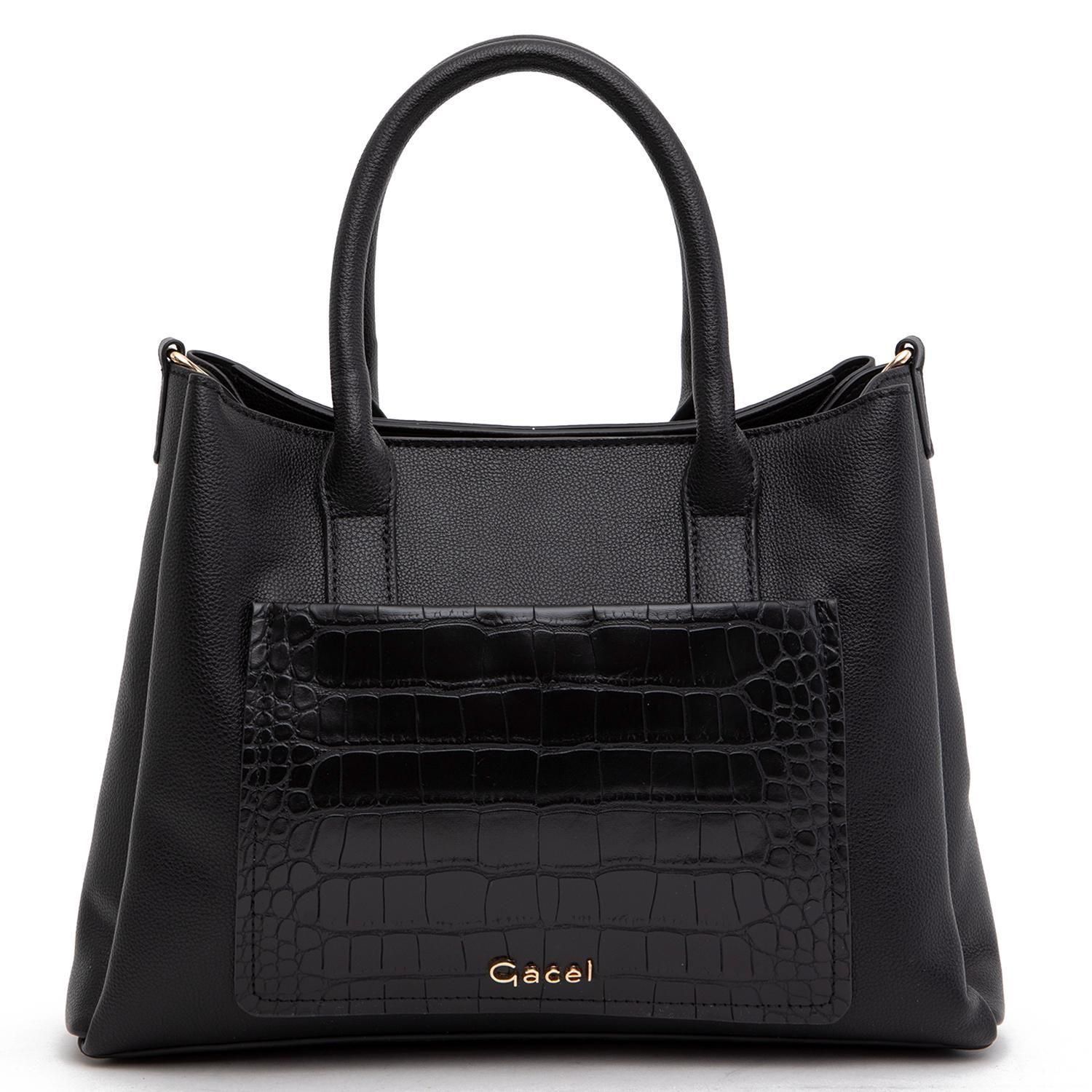 Cartera  Dos Asas Mediana  Gacel  Negro  Car3441-2