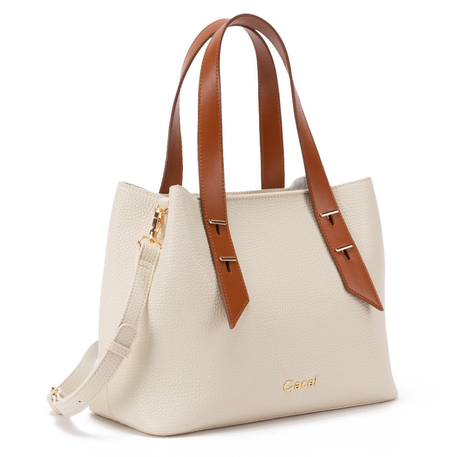 Cartera  Dos Asas Mediana  Gacel  Blanco  Car3350-2
