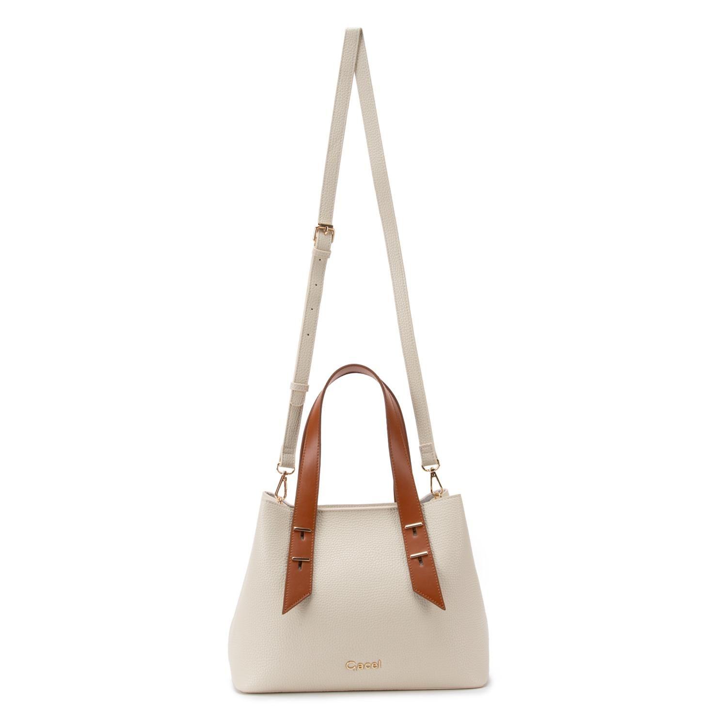 Cartera  Dos Asas Mediana  Gacel  Blanco  Car3350-4