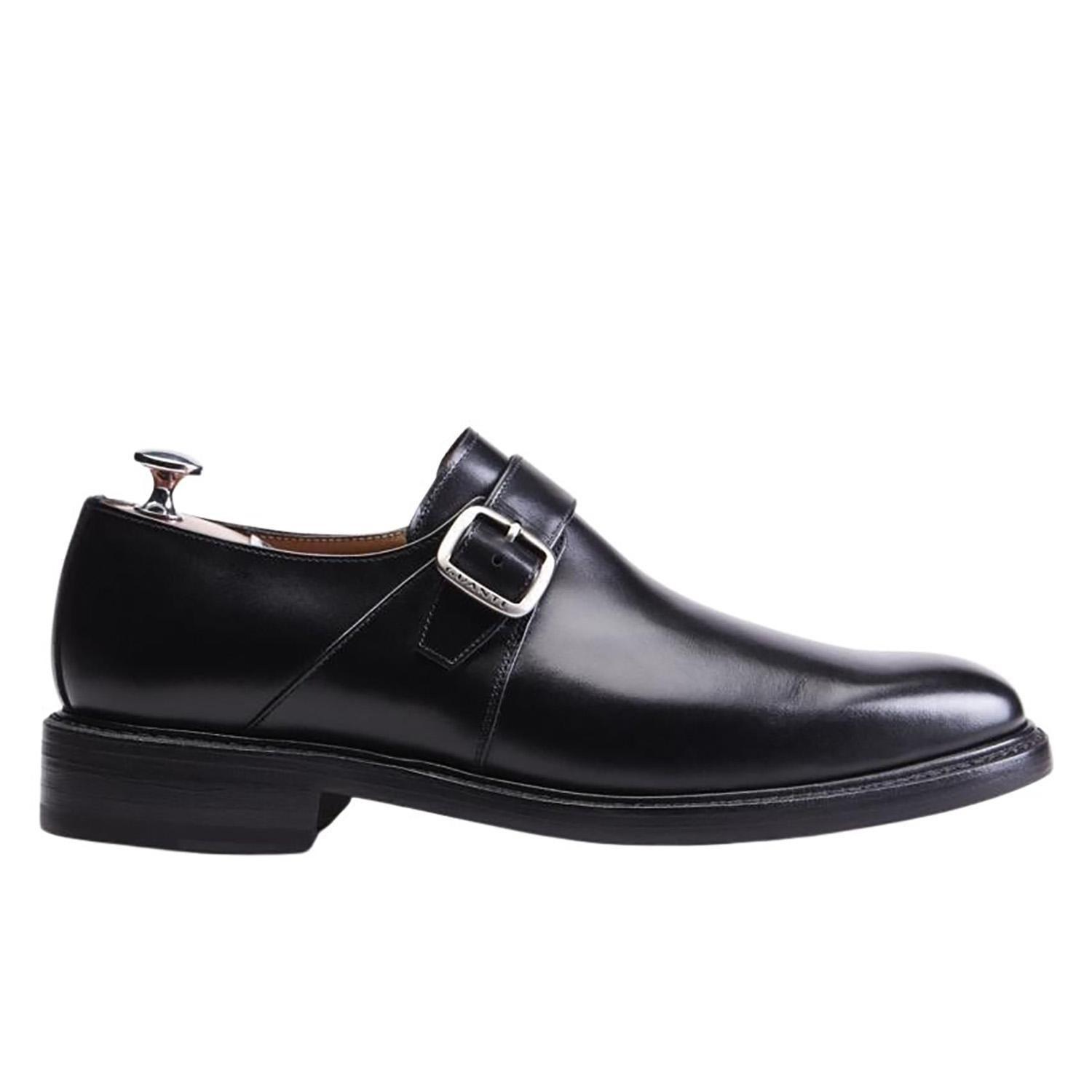Zapato de cuero hombre Guante negro Suela Punteado-0